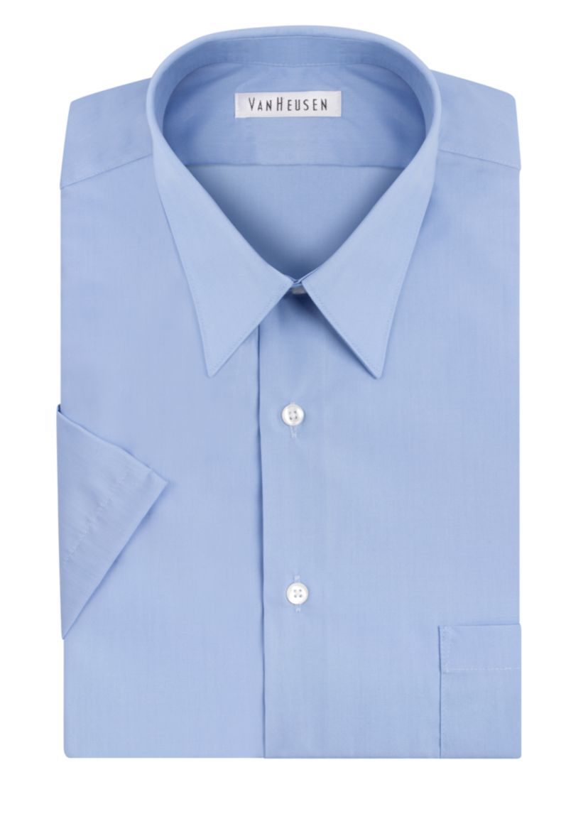 Big & Tall Short Sleeve Wrinkle-Free Poplin Dress Shirt