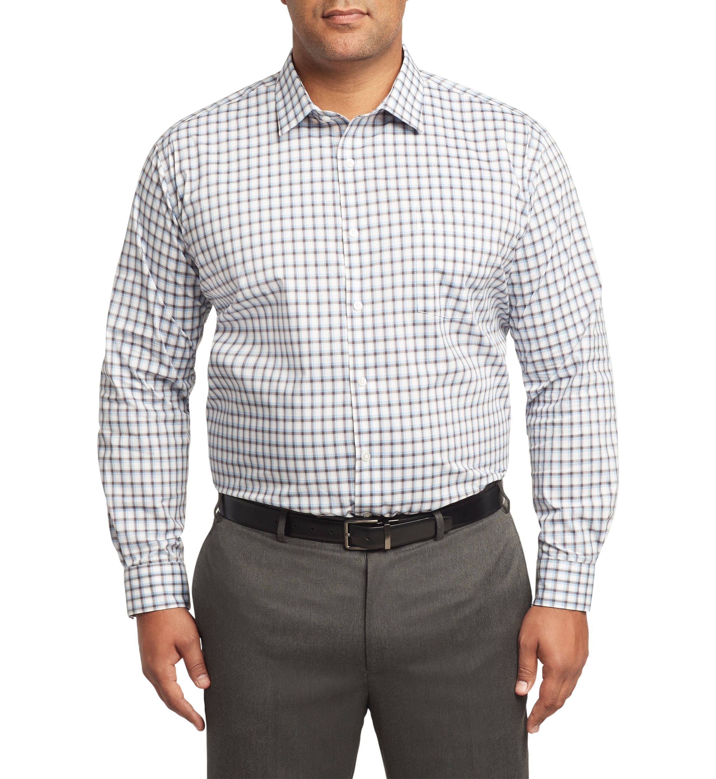 Mens Big Ultra Wrinkle Free Stretch Collar Shirt