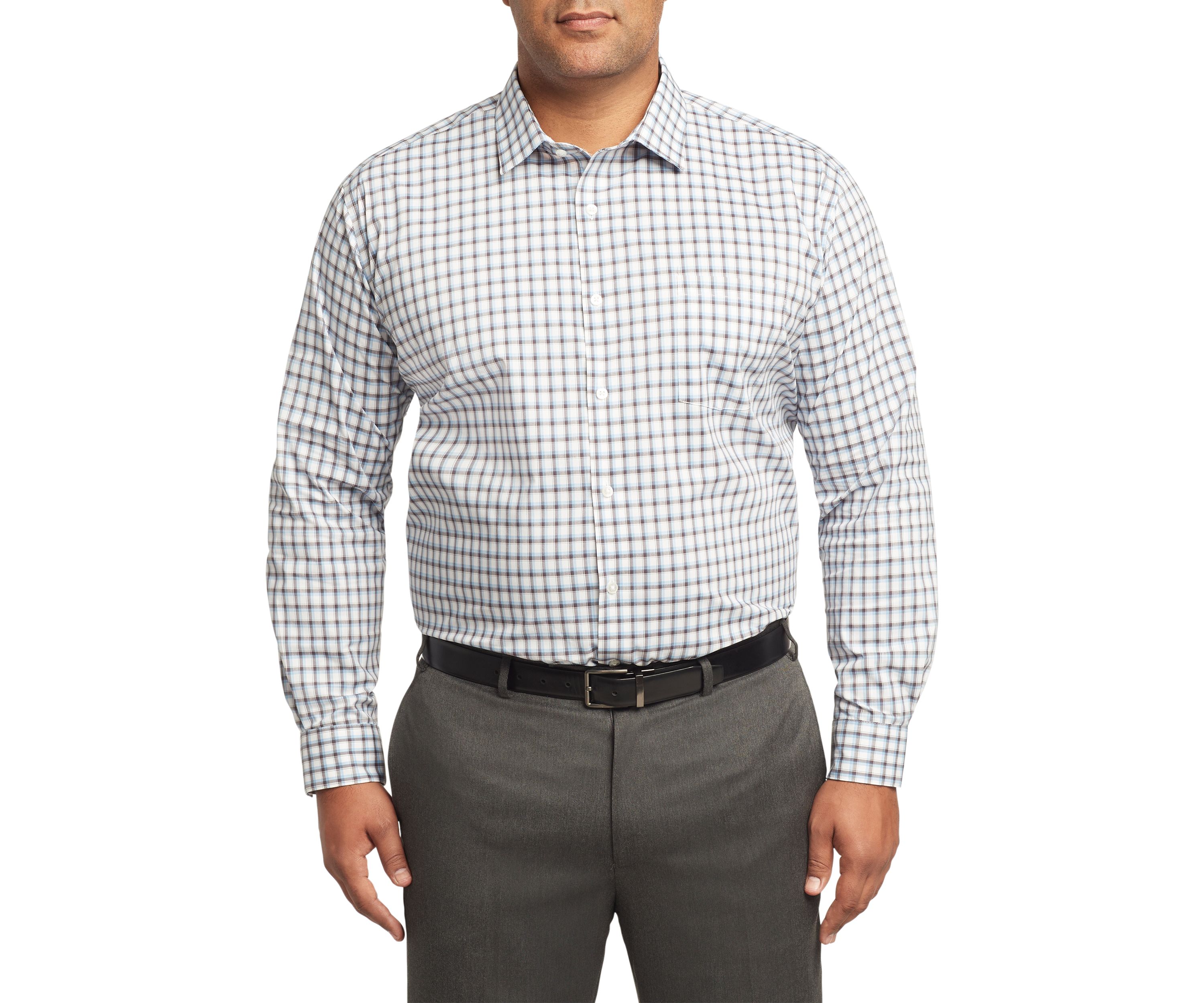 Mens Big Ultra Wrinkle Free Stretch Collar Shirt