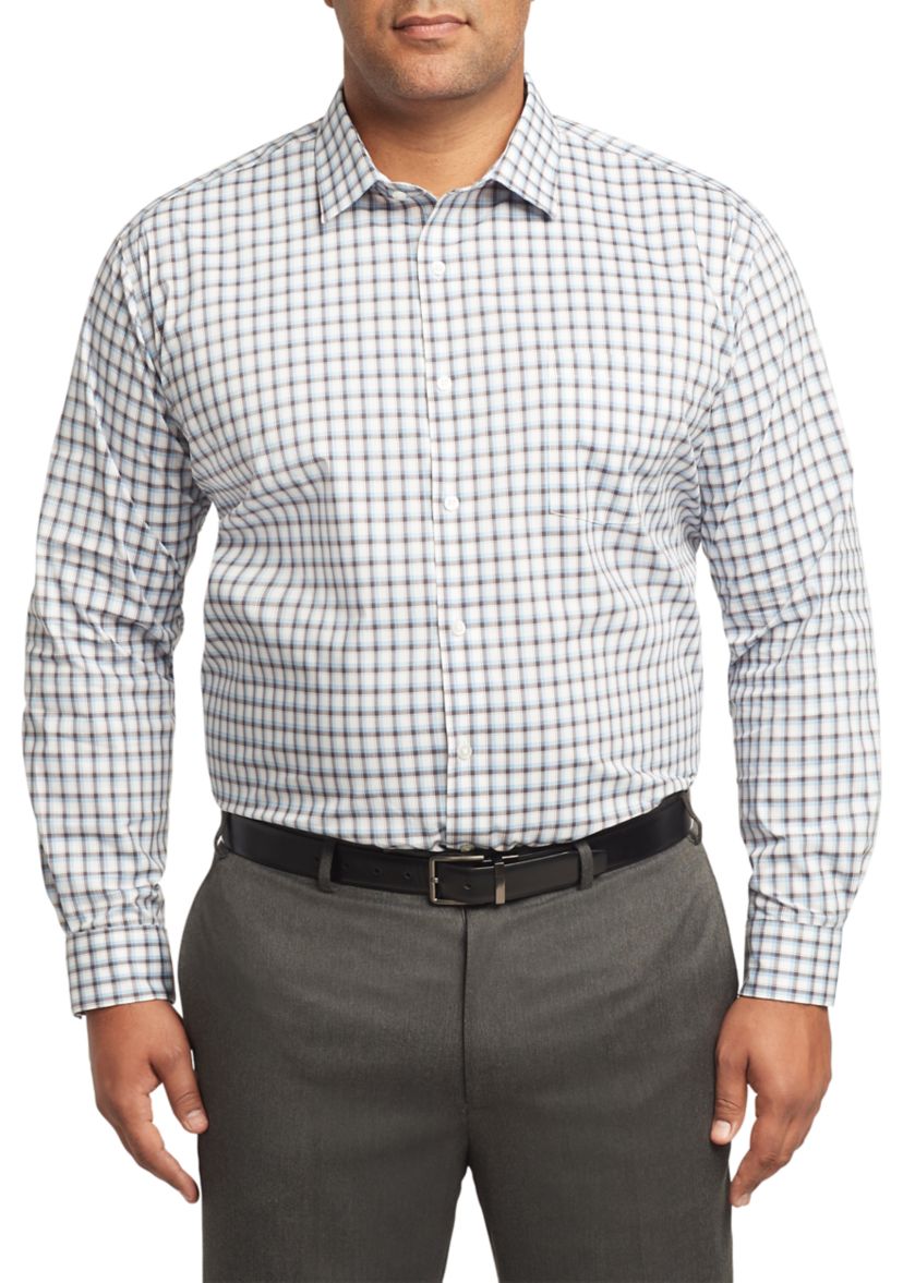 Mens Big Ultra Wrinkle Free Stretch Collar Shirt