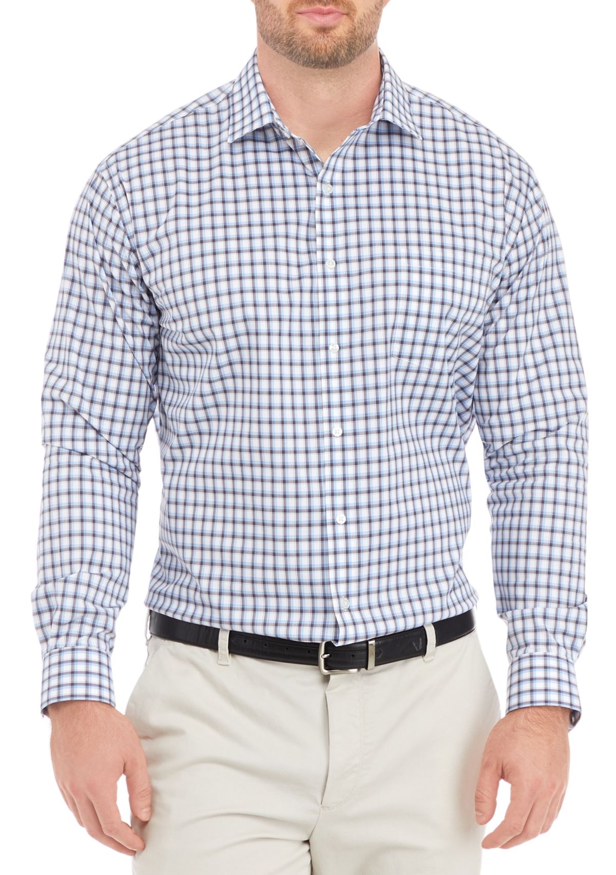 Mens Tall Ultra Wrinkle Free Stretch Collar Shirt