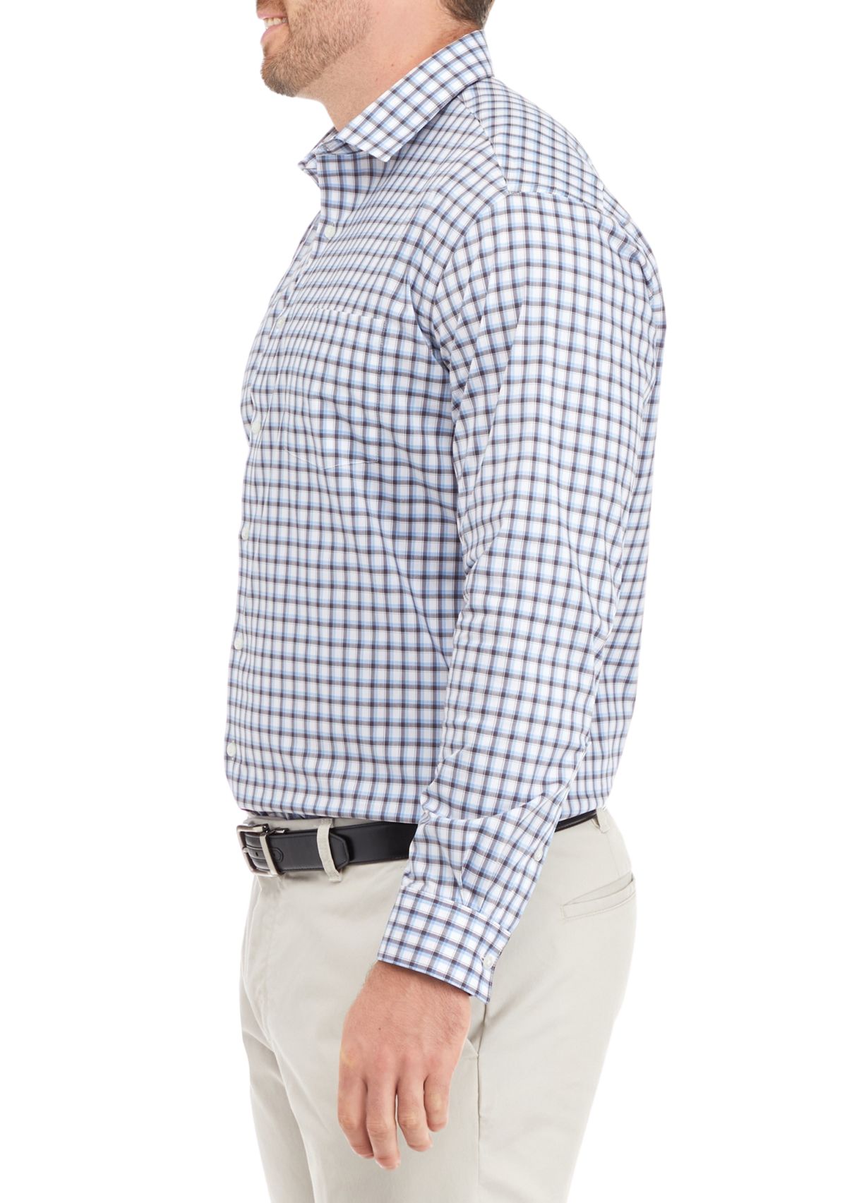 Mens Tall Ultra Wrinkle Free Stretch Collar Shirt