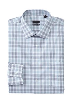 Men's Big Regular Fit Wrinkle Free Plaid Shirt