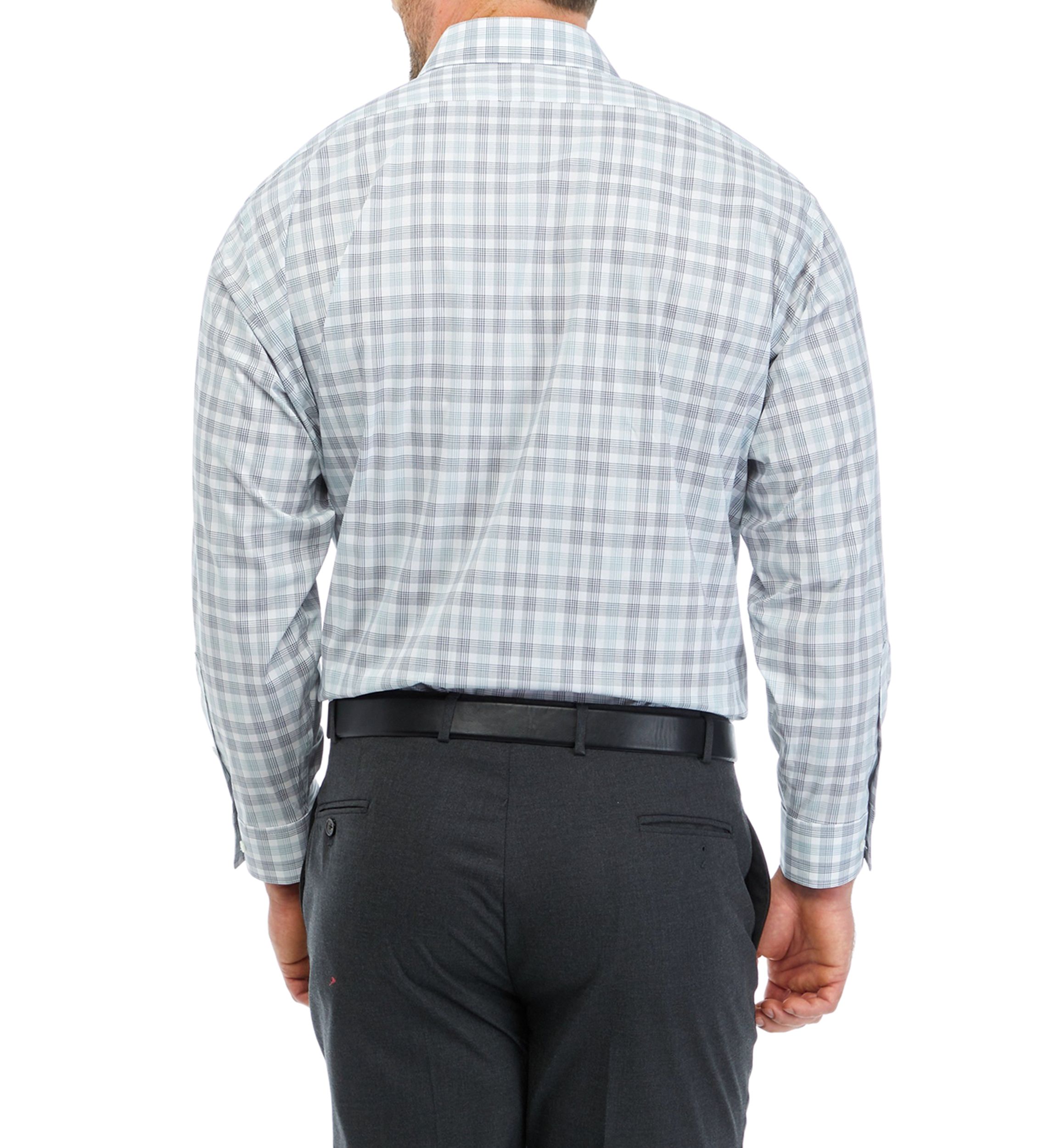 Mens Big Regular Fit Wrinkle Free Plaid Shirt 