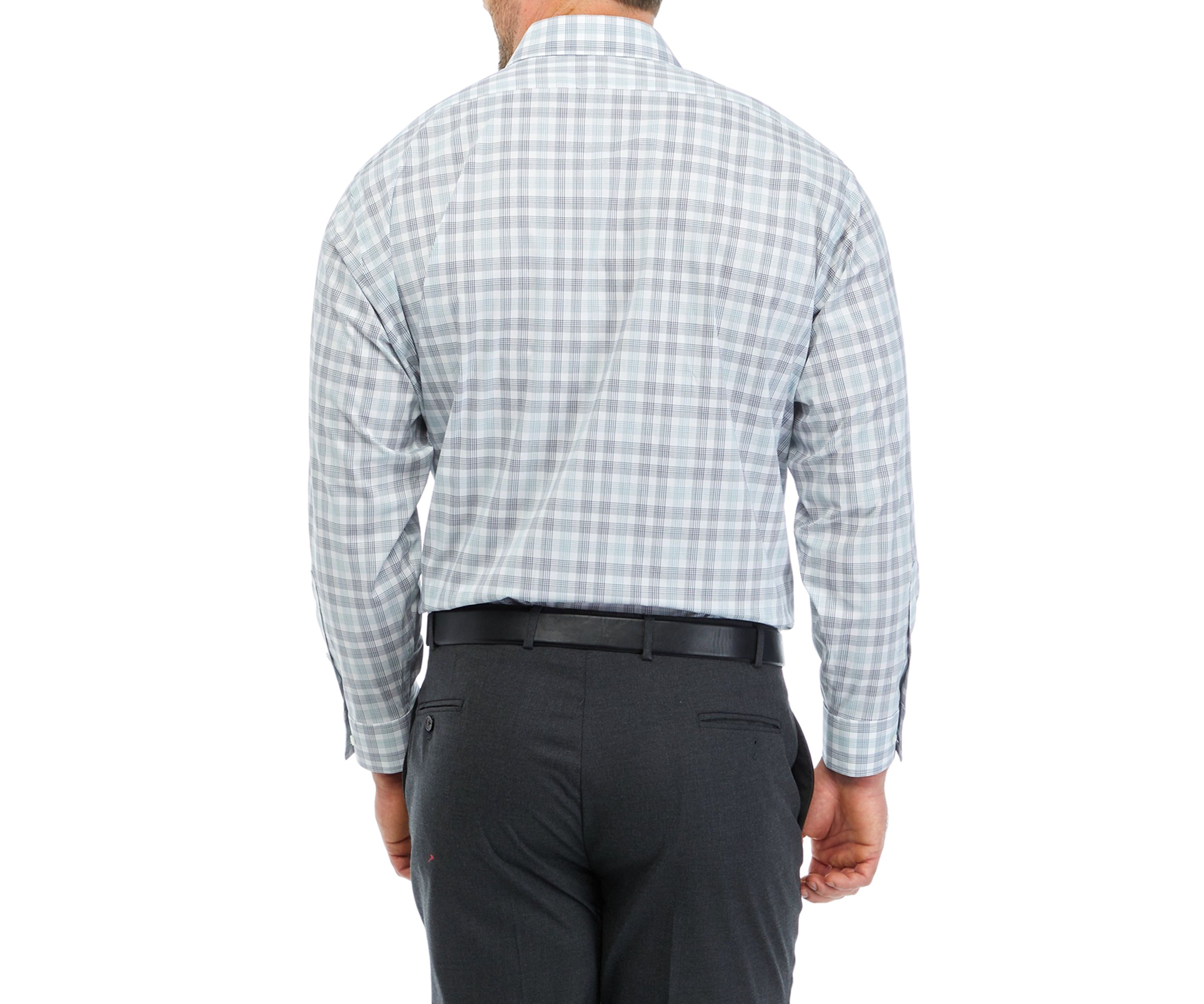 Mens Big Regular Fit Wrinkle Free Plaid Shirt 