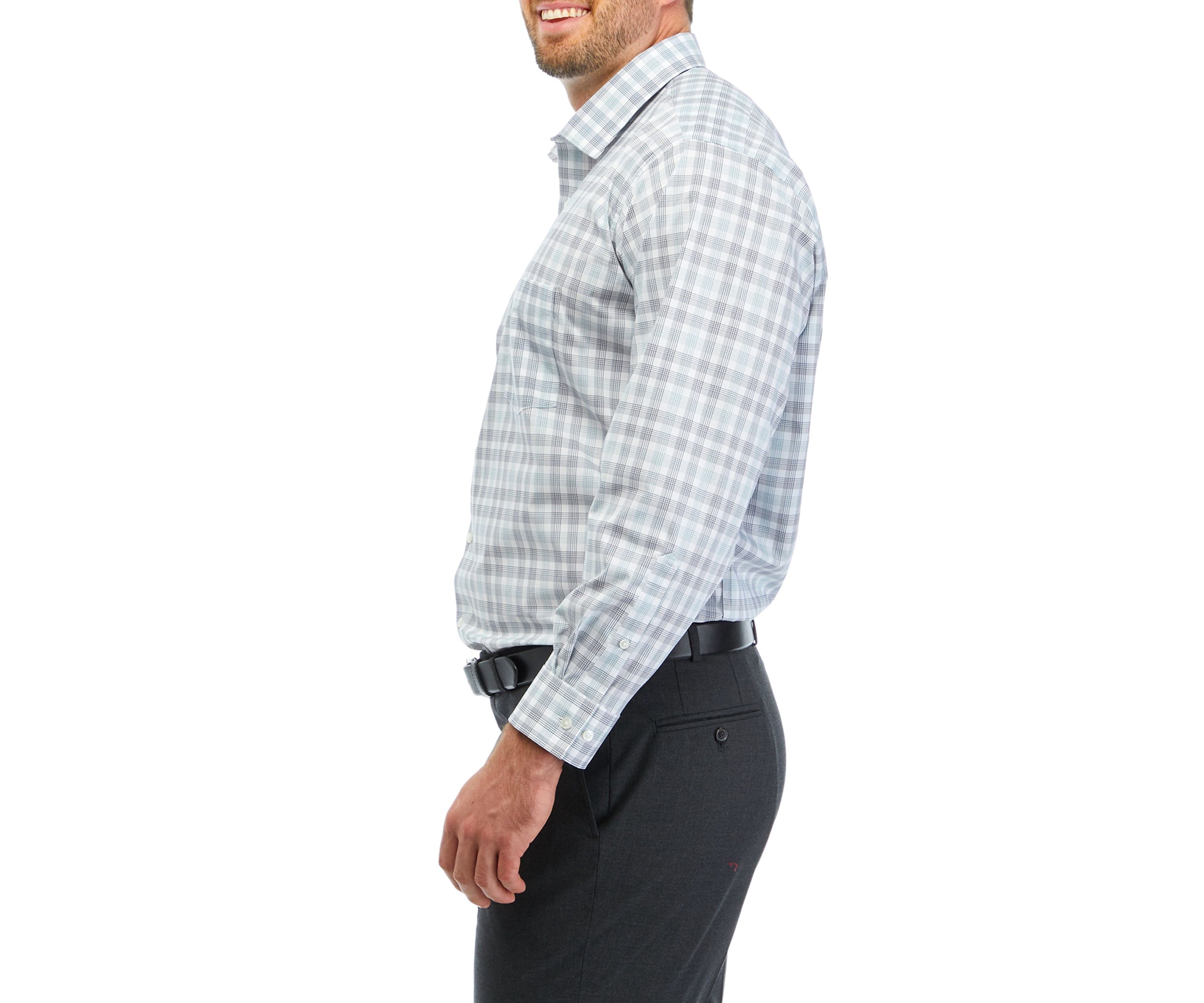 Mens Big Regular Fit Wrinkle Free Plaid Shirt 