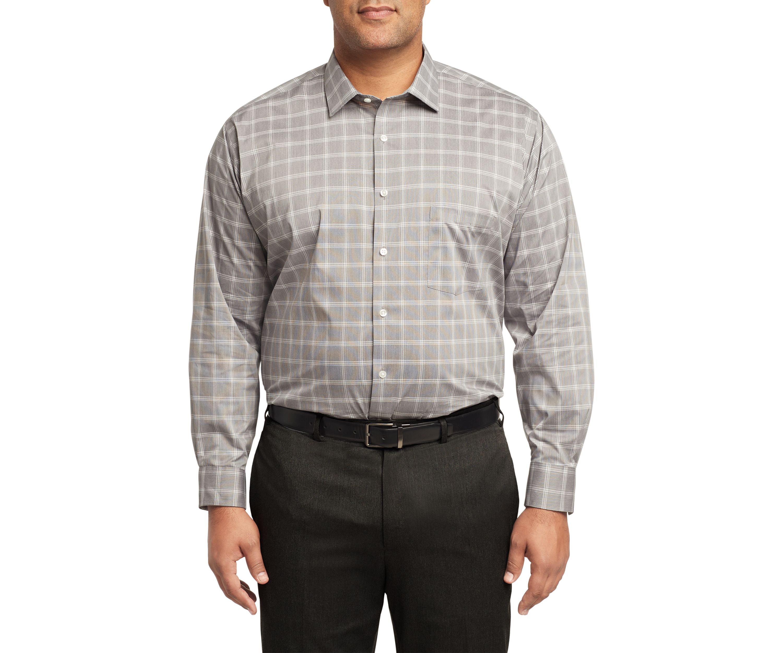 Mens Big Regular Fit Plaid Shirt