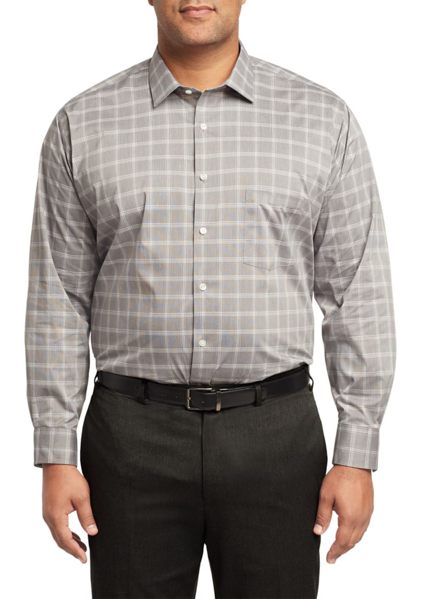 Mens Big Regular Fit Plaid Shirt