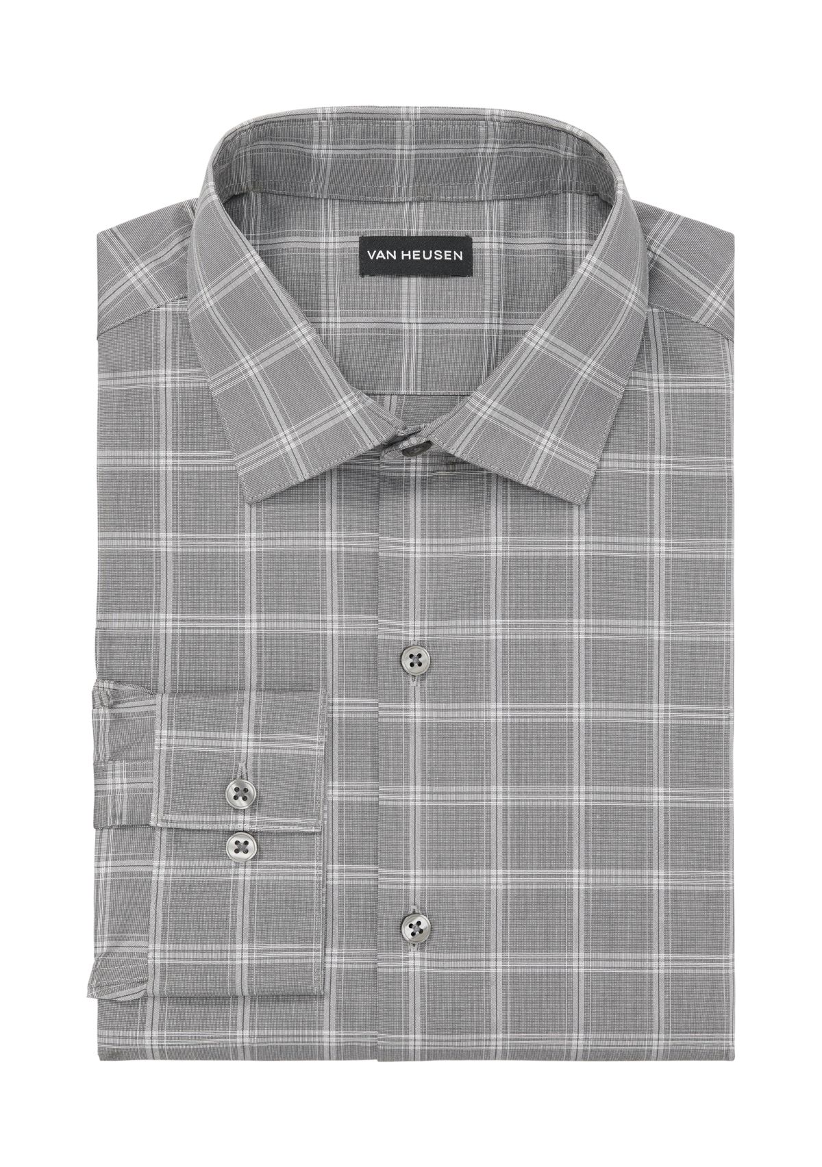Mens Tall Regular Fit Wrinkle Free Plaid Shirt