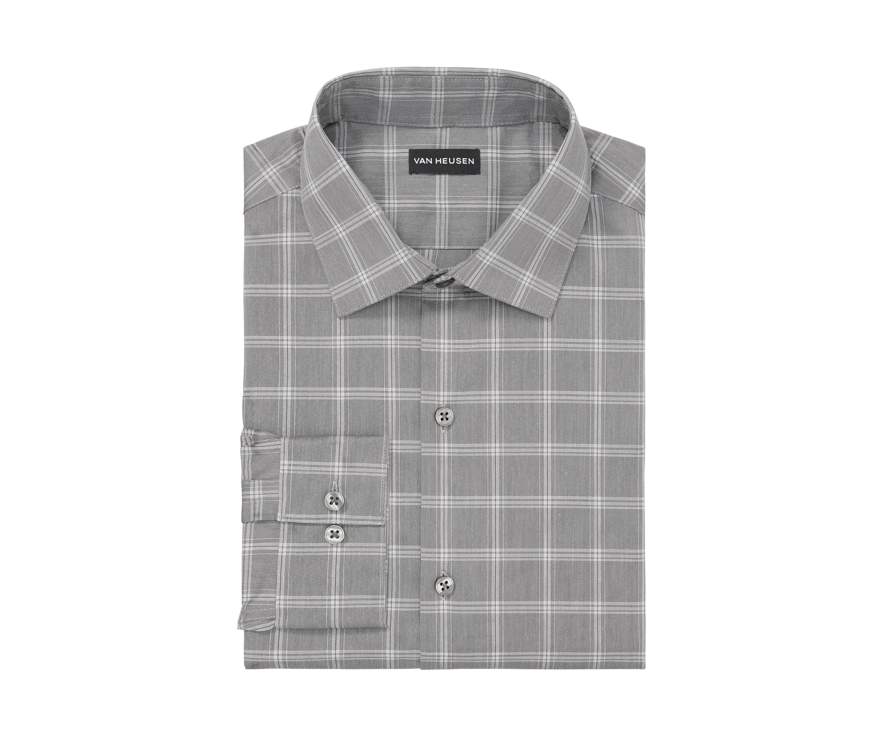 Mens Tall Regular Fit Wrinkle Free Plaid Shirt