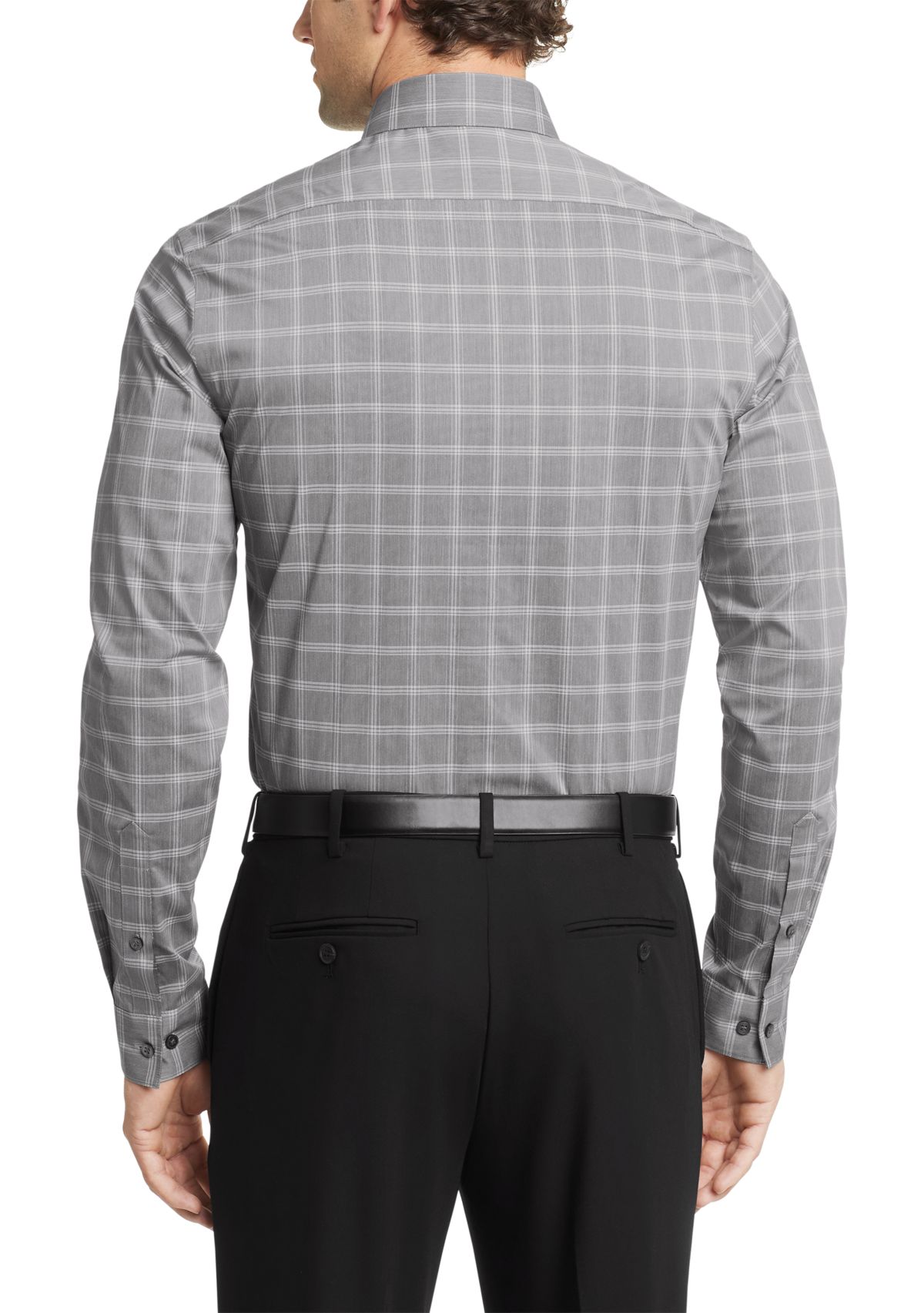 Mens Tall Regular Fit Wrinkle Free Plaid Shirt