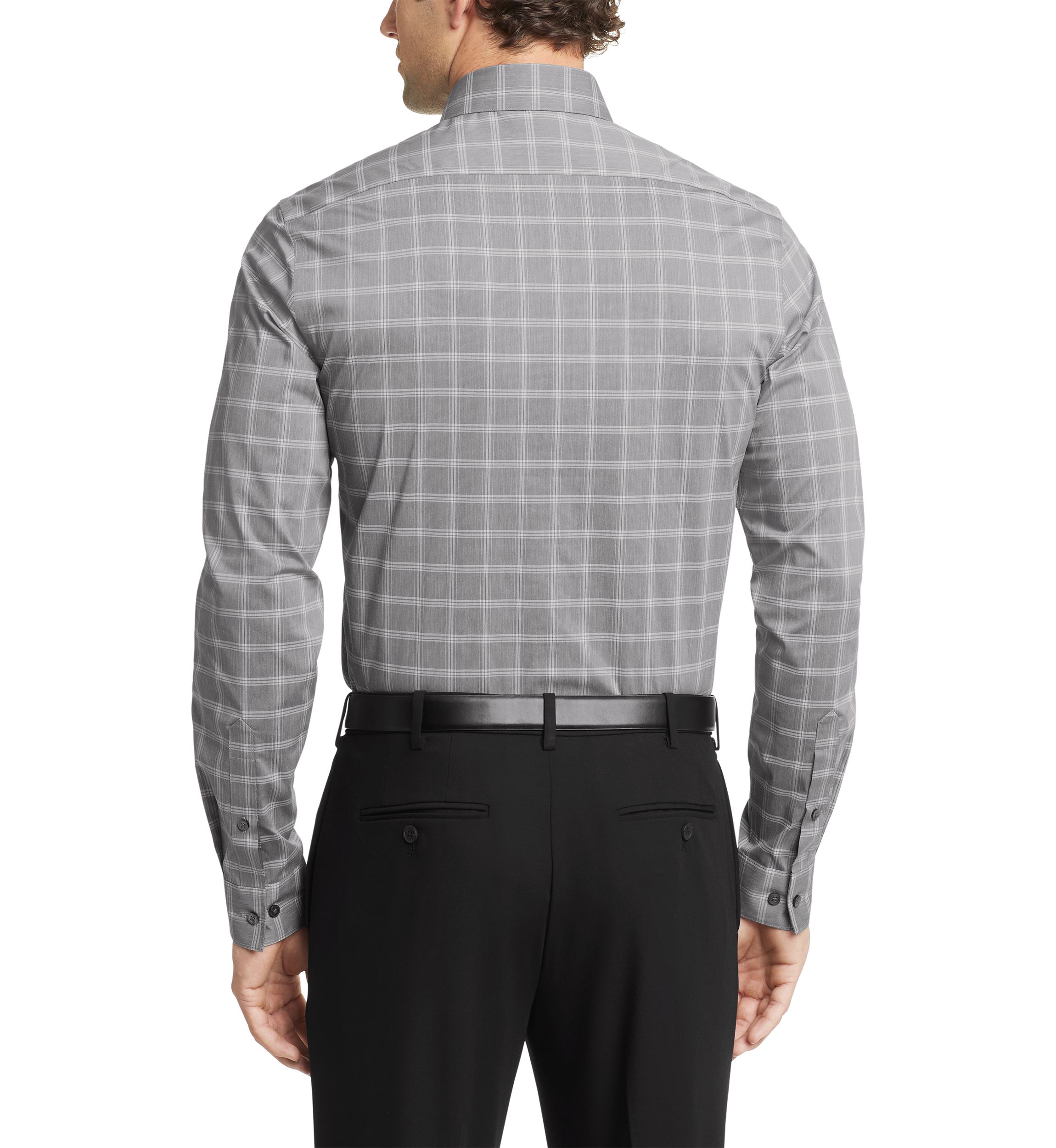 Mens Tall Regular Fit Wrinkle Free Plaid Shirt