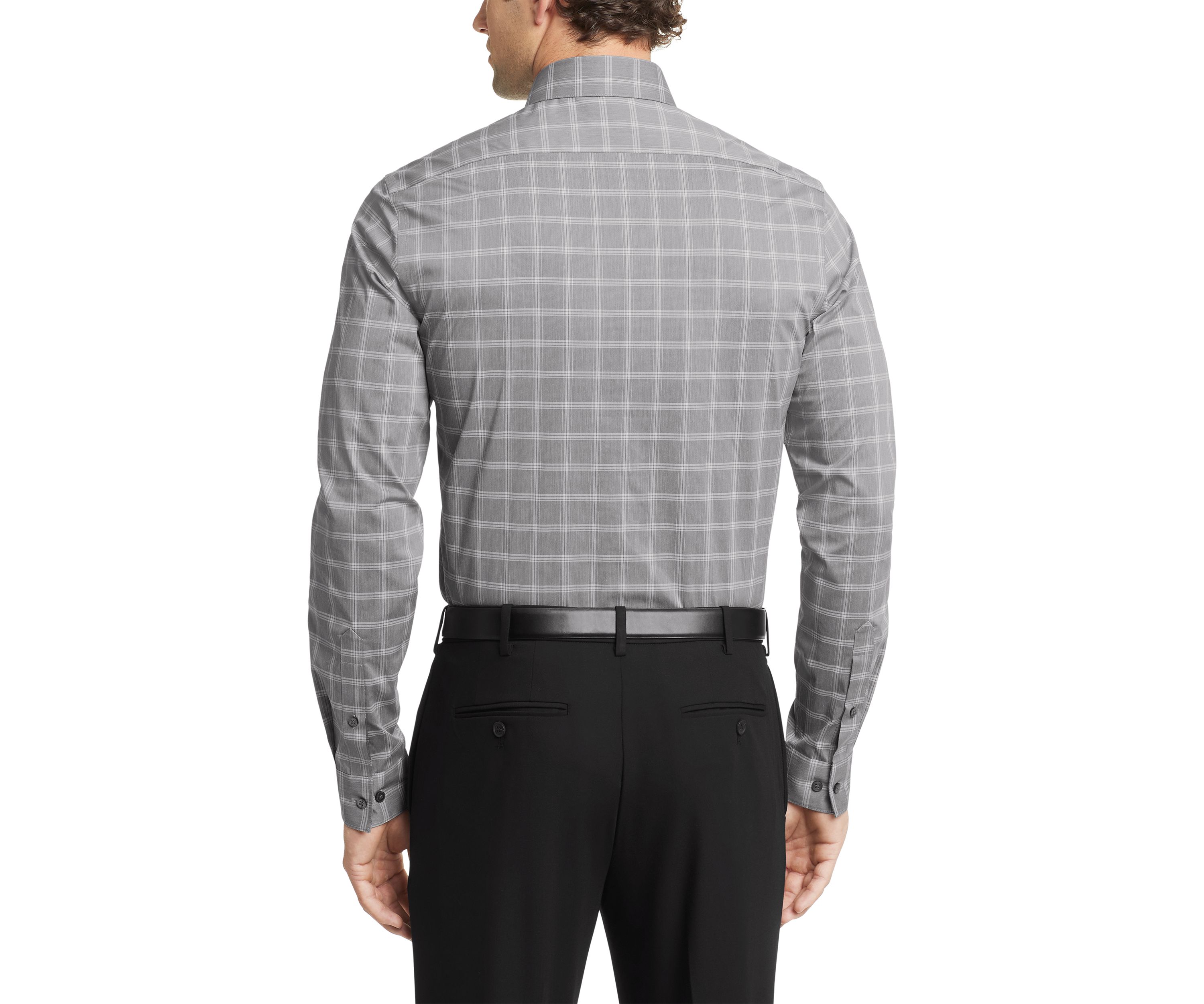 Mens Tall Regular Fit Wrinkle Free Plaid Shirt