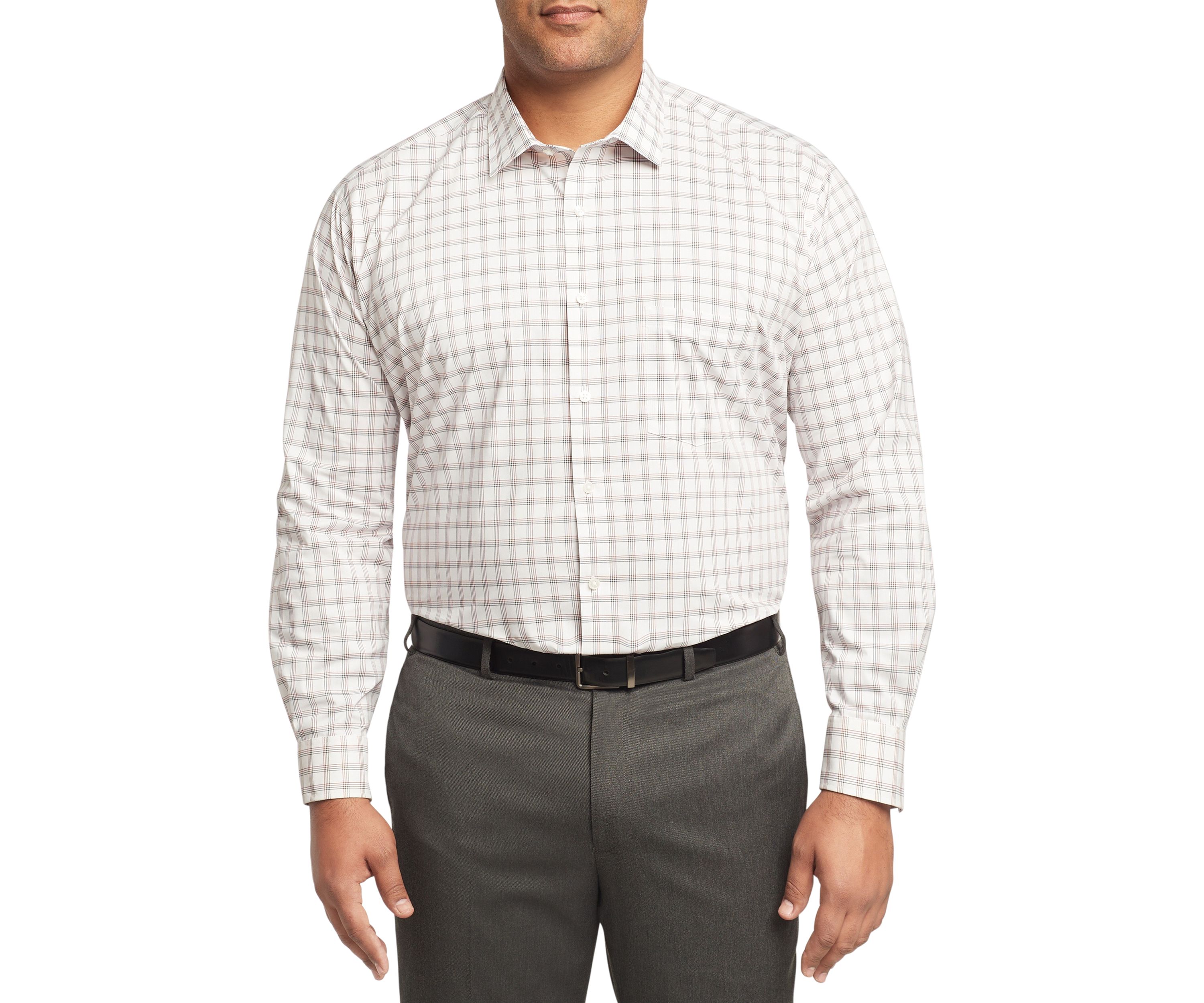 Mens Big Regular Fit Wrinkle Free Plaid Shirt