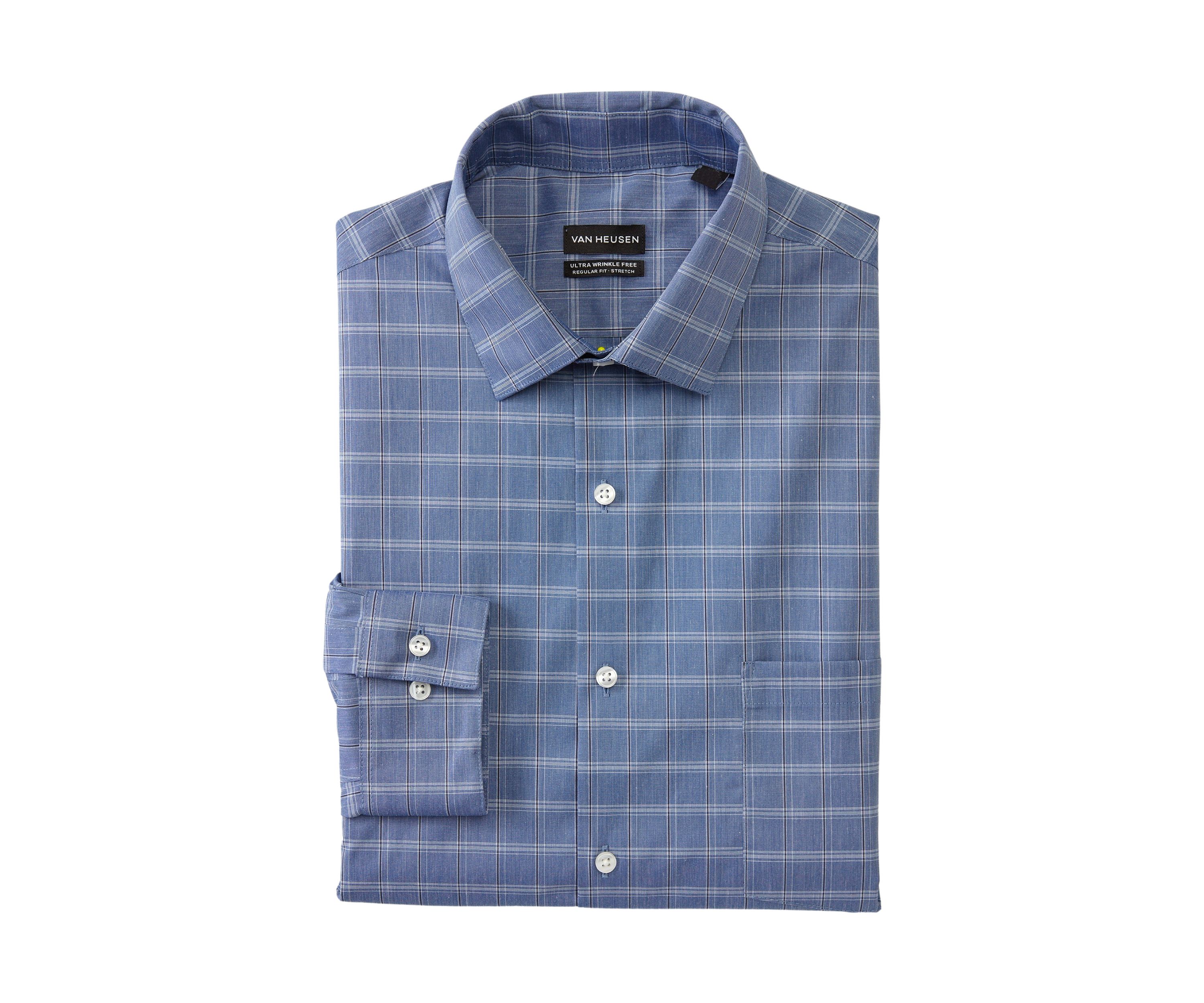 Mens Big Regular Fit Wrinkle Free Plaid Shirt 