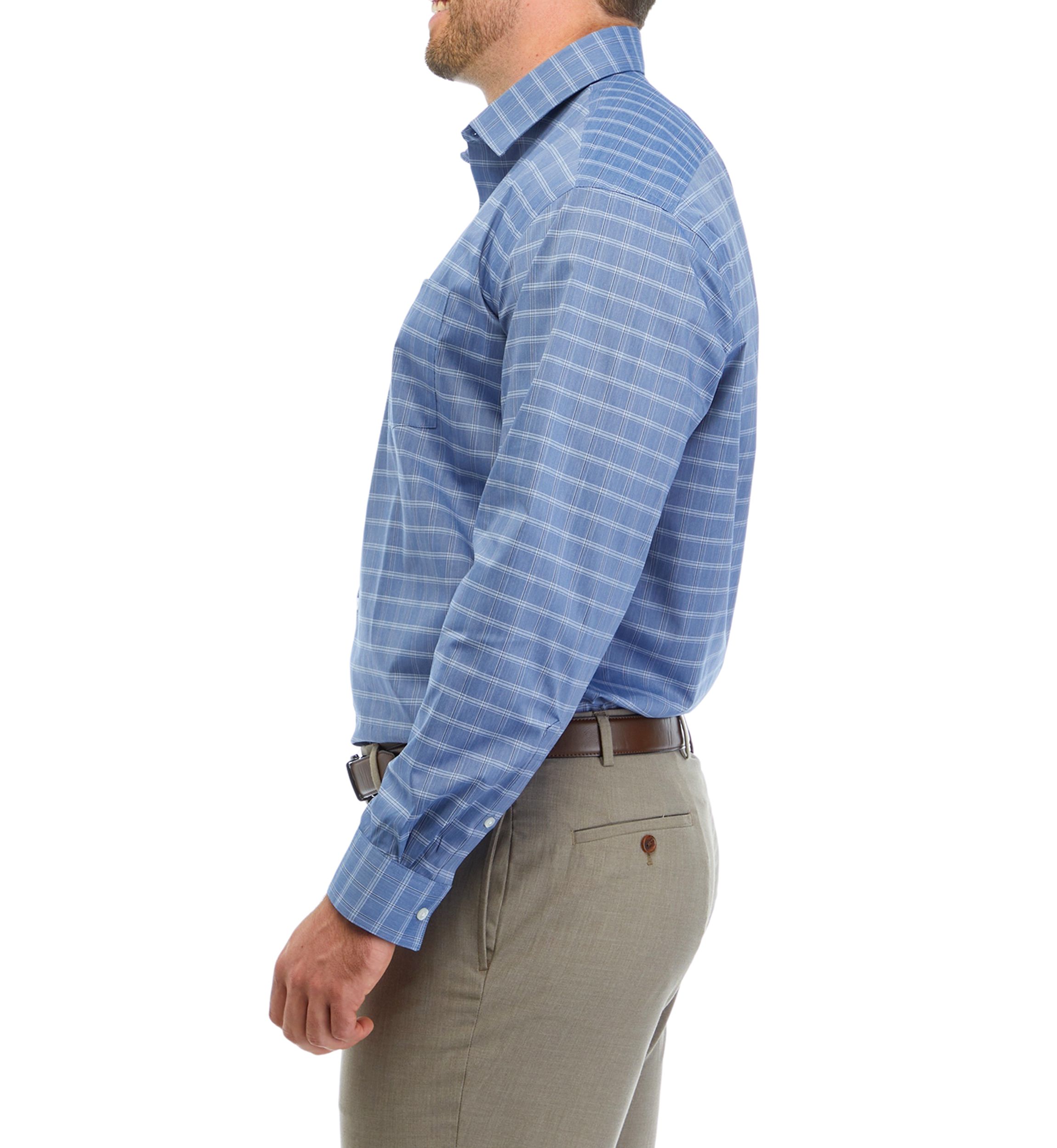 Mens Tall Regular Fit Wrinkle Free Plaid Shirt 