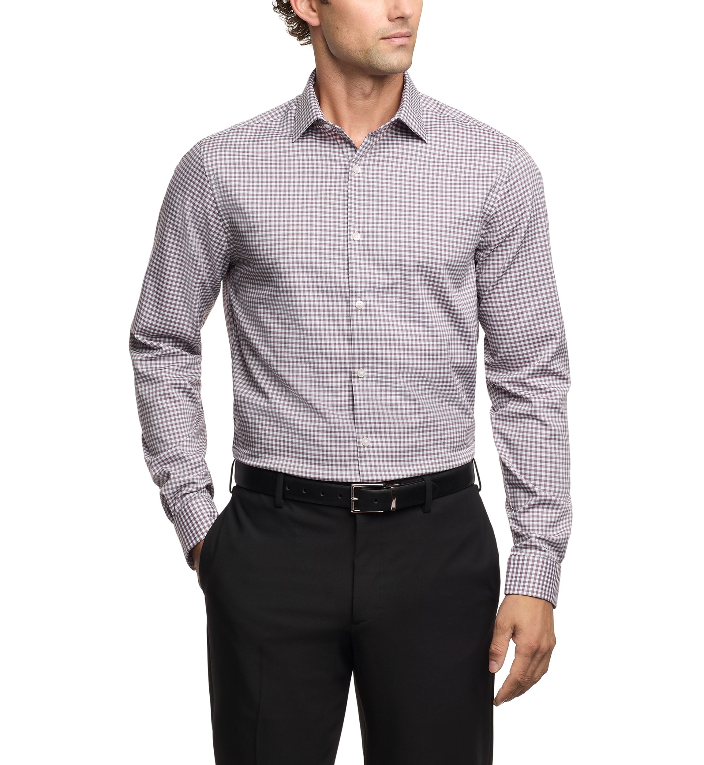 Mens Comfort Performance Slim Fit Dress Shirt