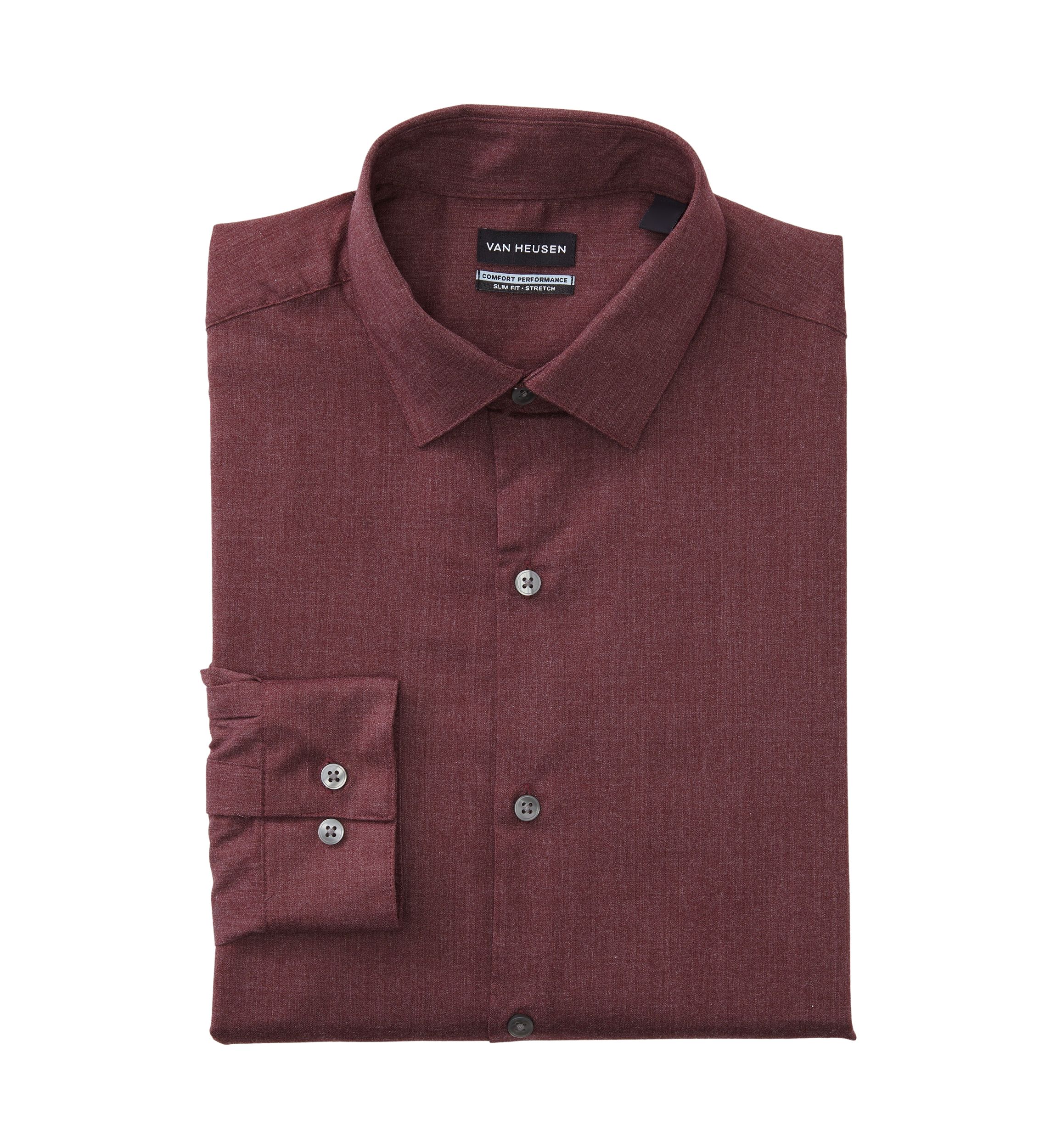 Mens Comfort Performance Slim Fit Dress Shirt