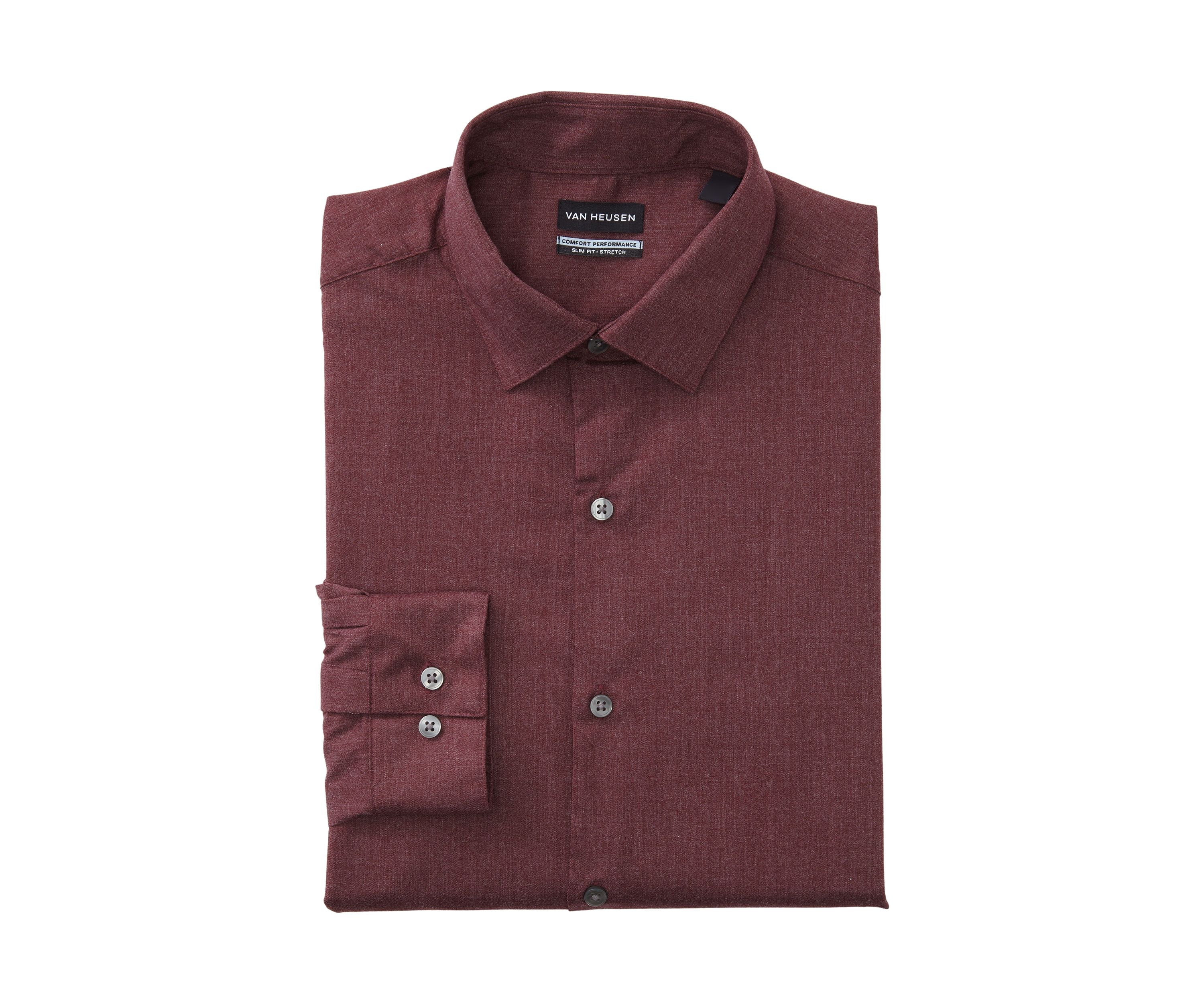 Mens Comfort Performance Slim Fit Dress Shirt