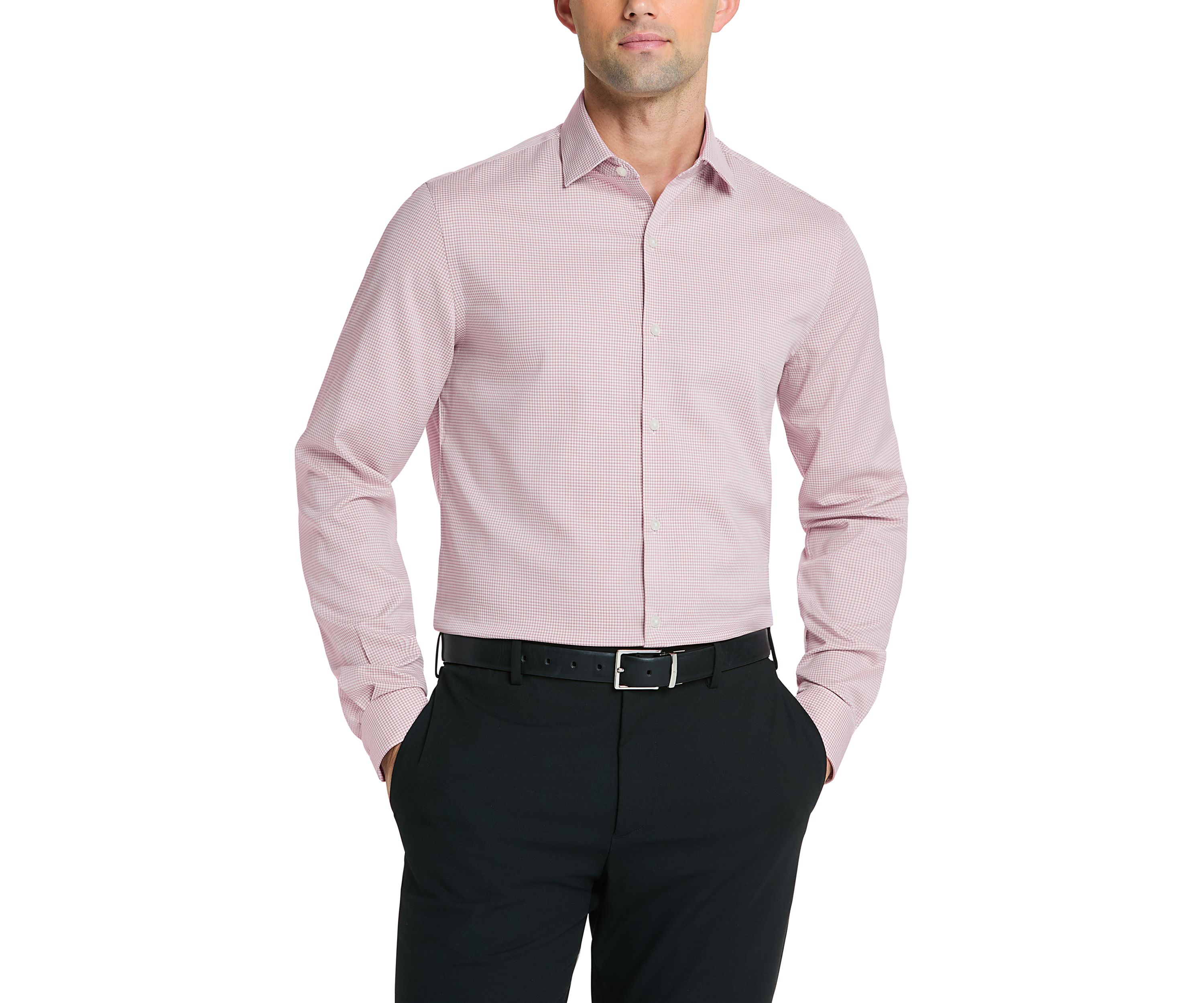 Mens Comfort Performance Slim Fit Dress Shirt