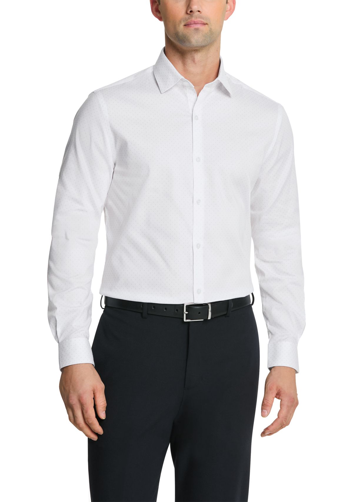 Mens Comfort Performance Slim Fit Dress Shirt