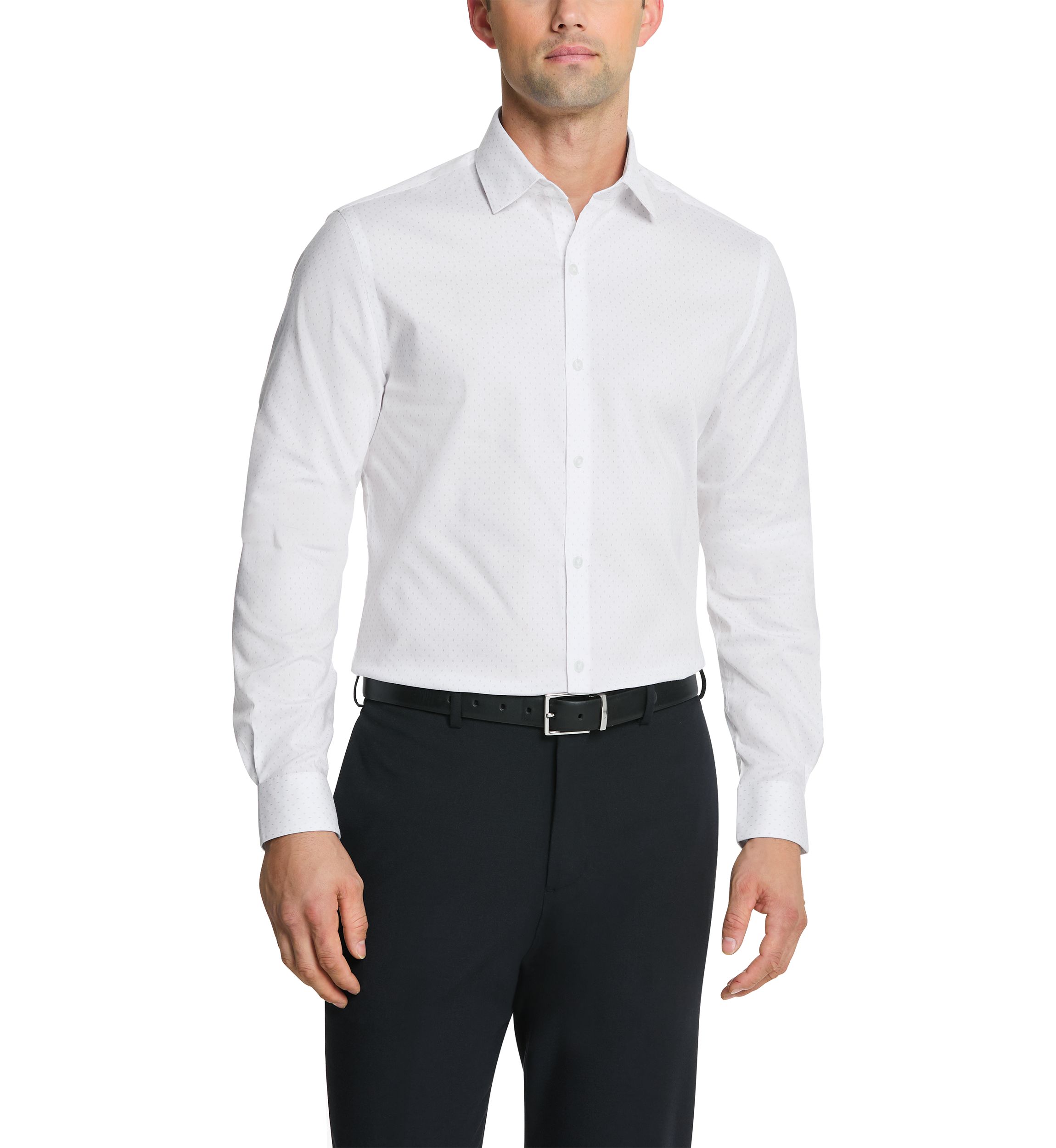Mens Comfort Performance Slim Fit Dress Shirt