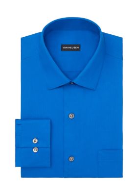 Van Heusen Men's Everyday Defense Fitted Fit Dress Shirt, Blue, 15 - 15.5 32/33