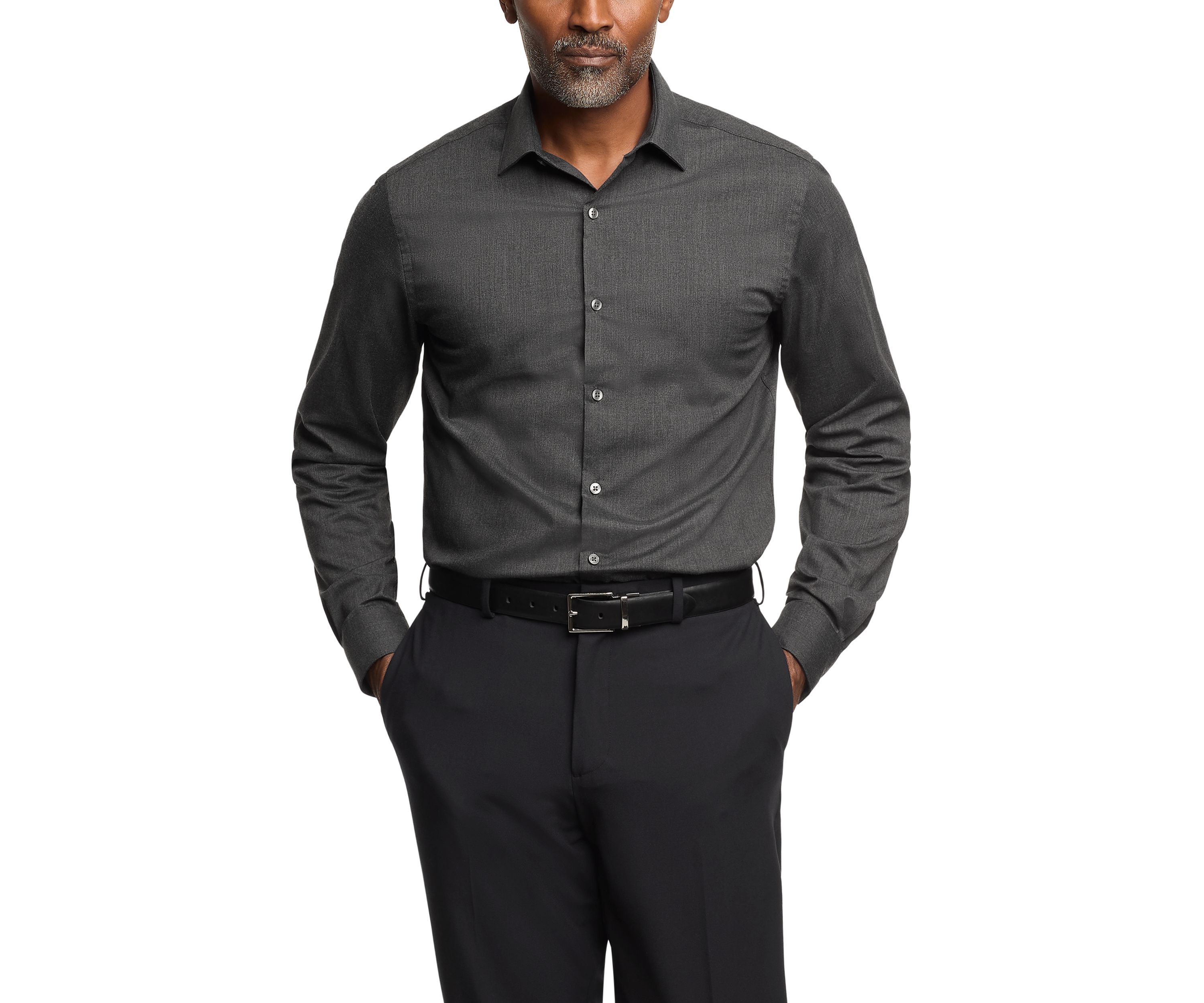 Mens Comfort Performance Slim Fit Dress Shirt