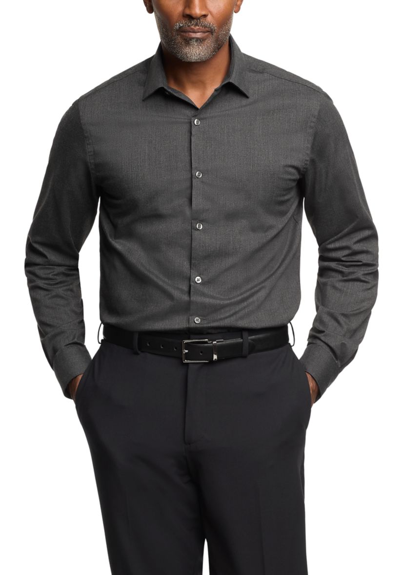 Mens Comfort Performance Slim Fit Dress Shirt