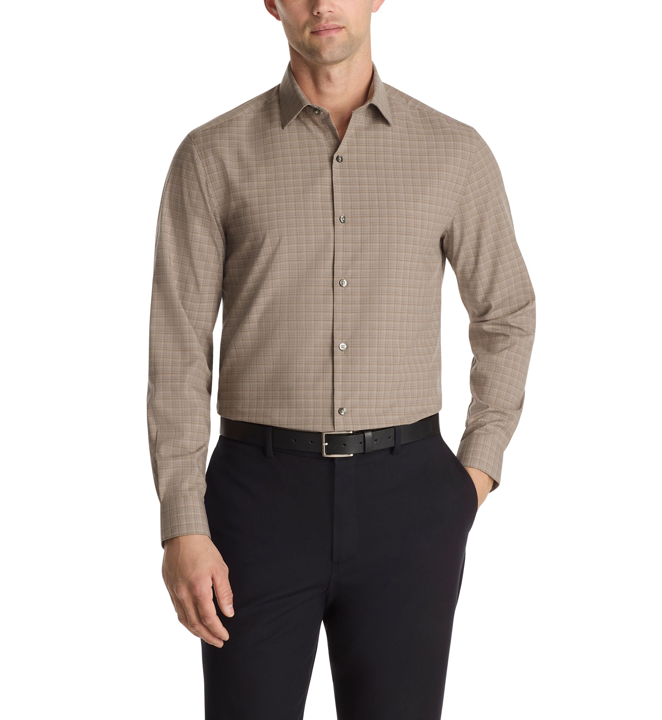 Mens Comfort Performance Slim Fit Dress Shirt