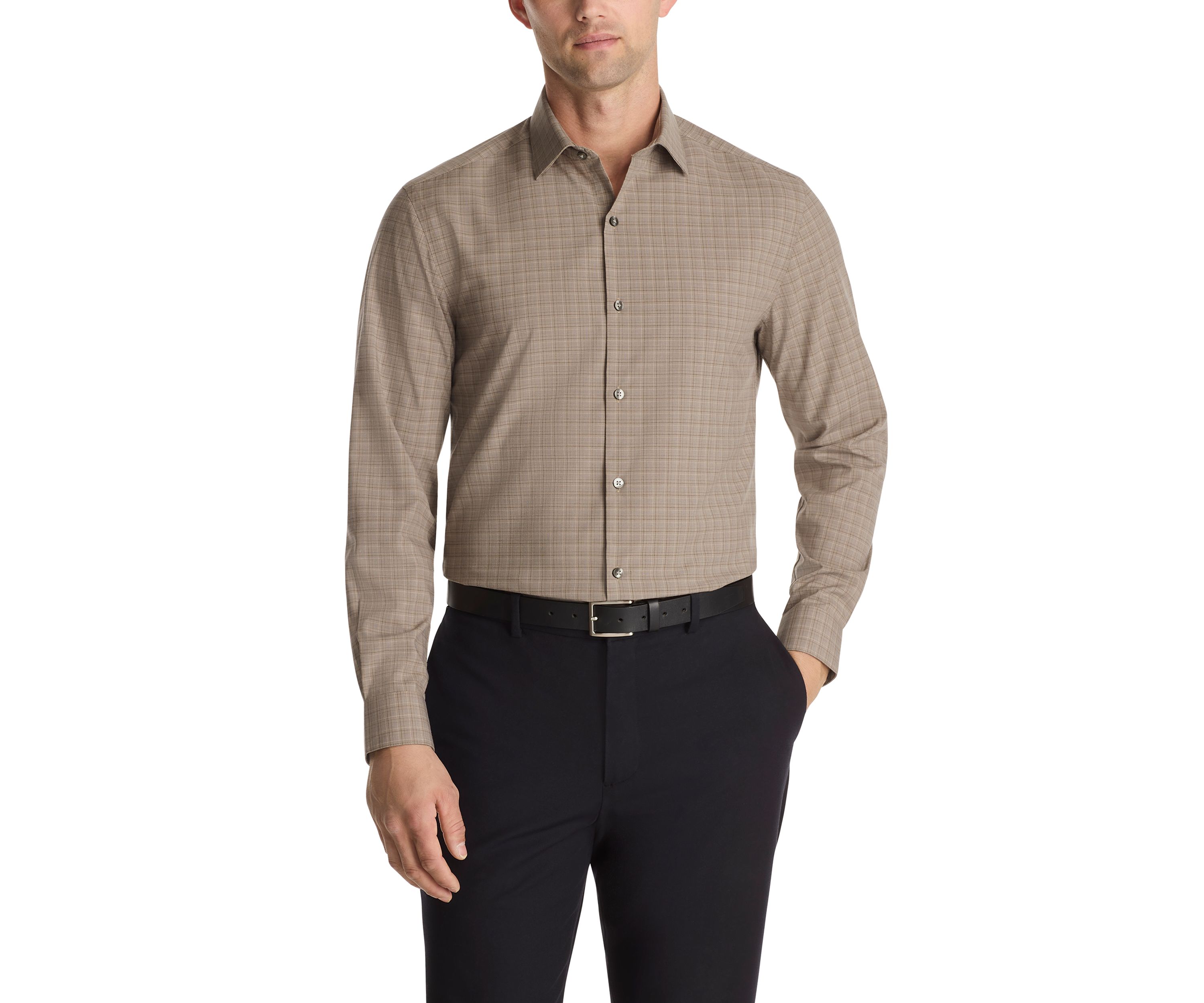 Mens Comfort Performance Slim Fit Dress Shirt