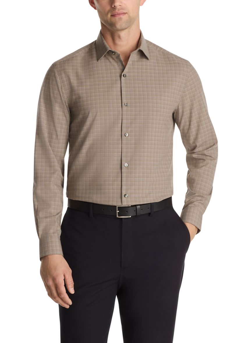 Mens Comfort Performance Slim Fit Dress Shirt