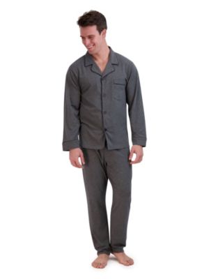 Hanes Men's Knit Pajama Set, Grey, 4XL