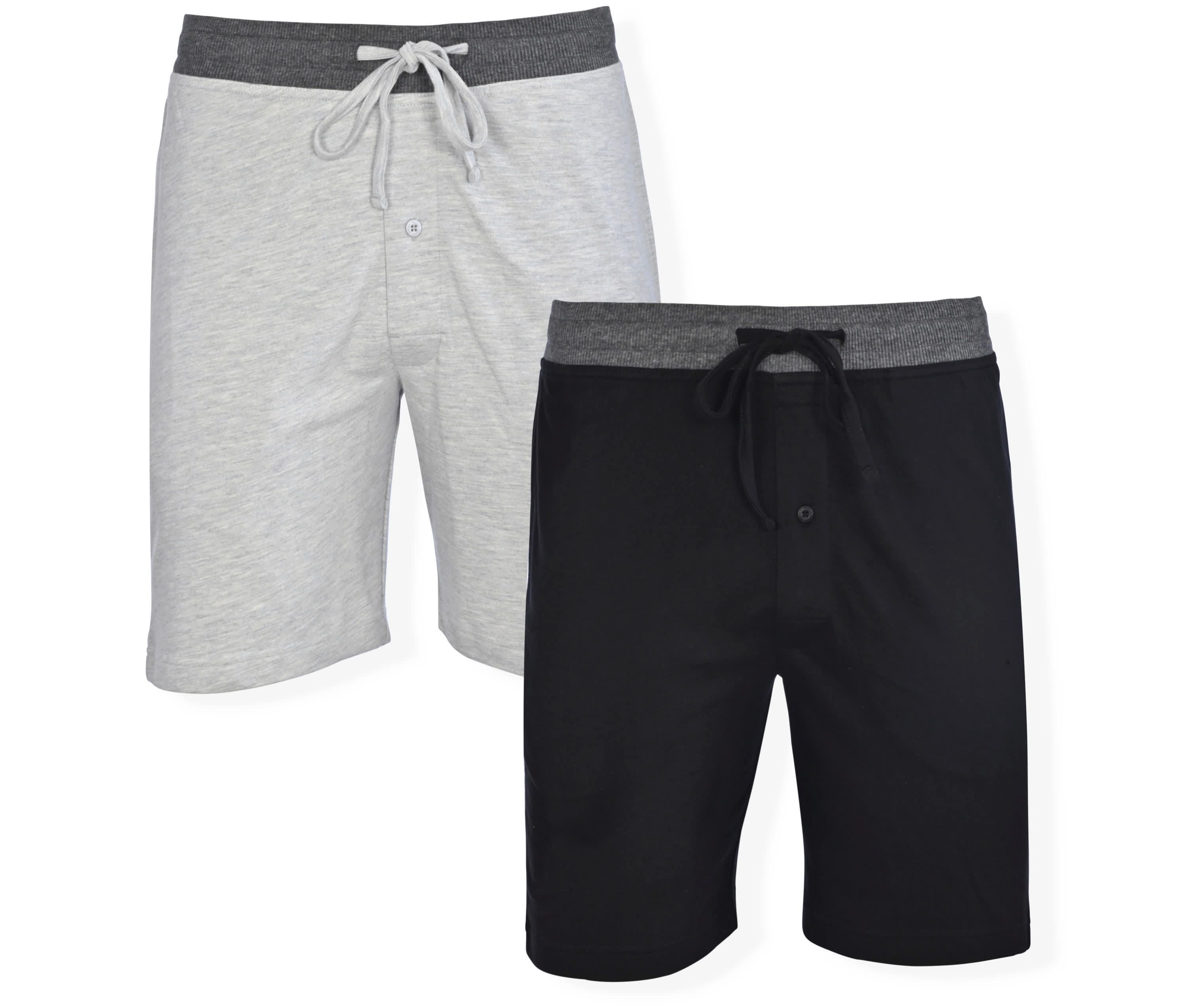 Mens Two Pack French Terry Knit Sleep Shorts