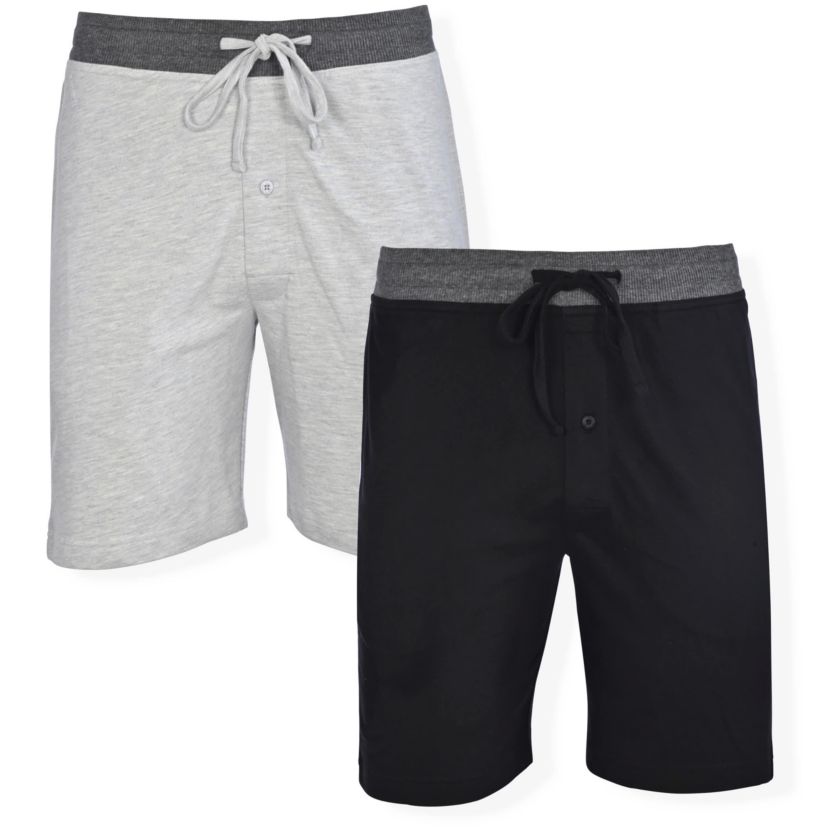 Mens Two Pack French Terry Knit Sleep Shorts