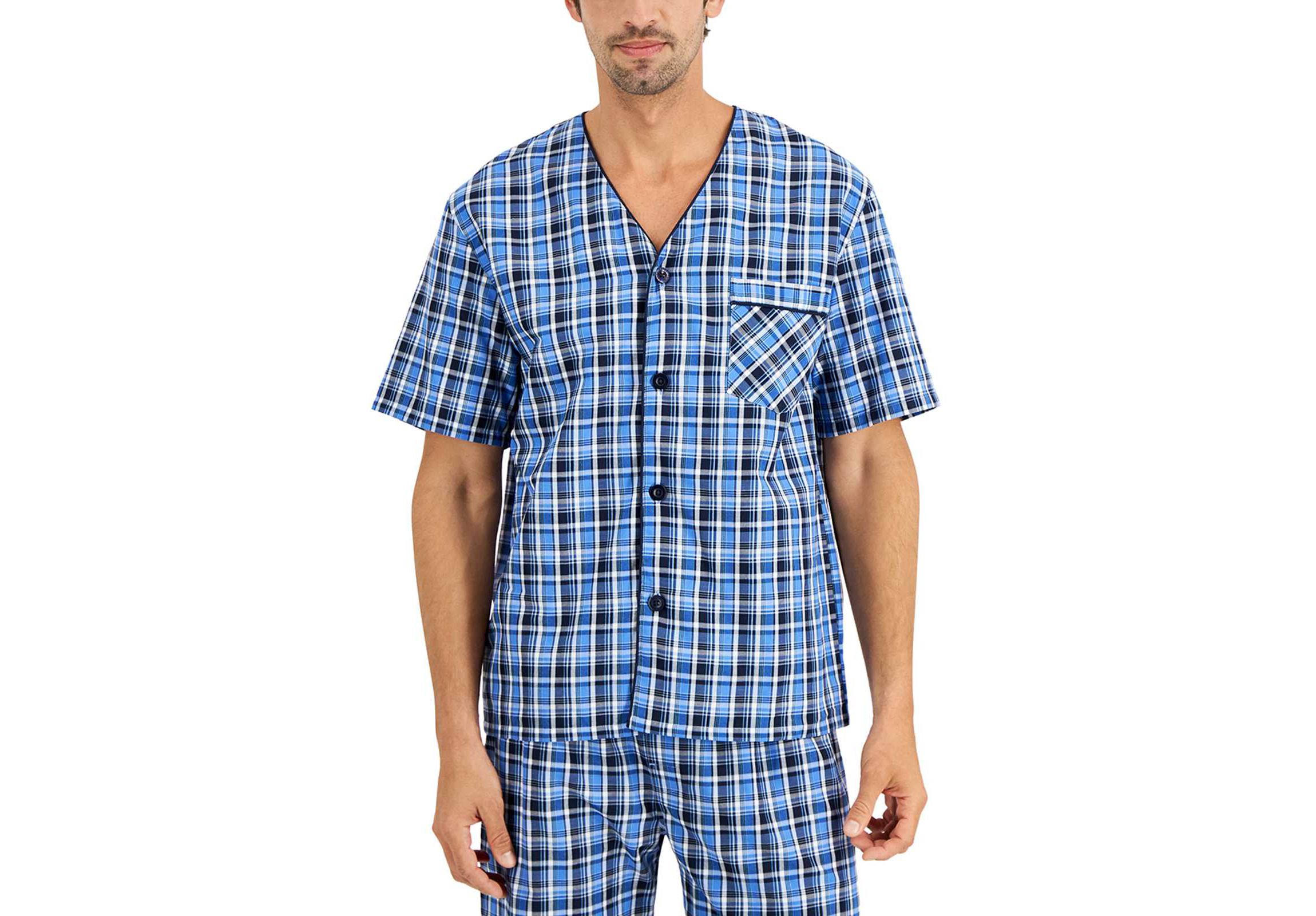 Mens Short Sleeve Short Pajama Set