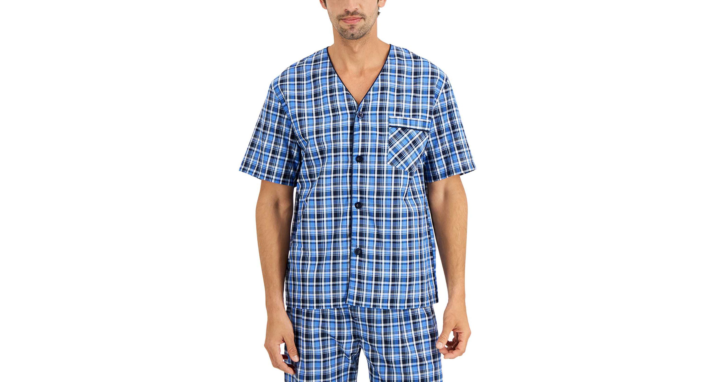 Mens Short Sleeve Short Pajama Set