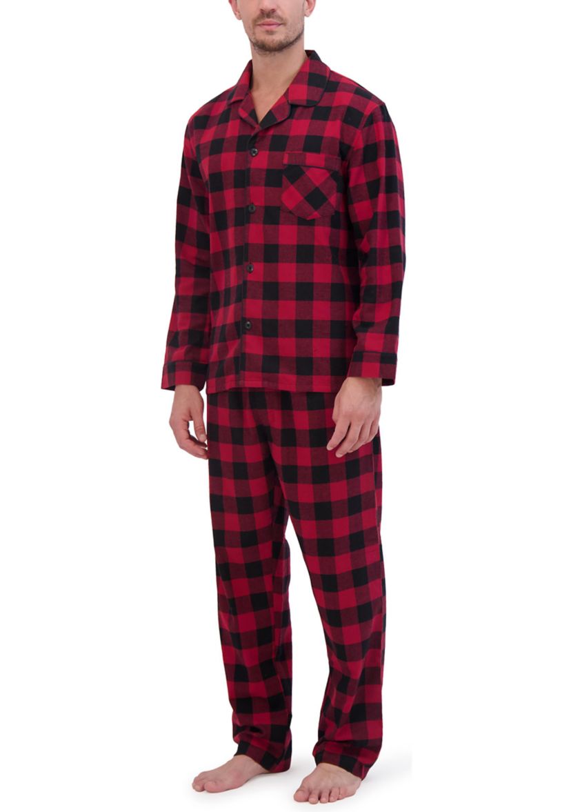 Hanes Mens Flannel Pajama Set