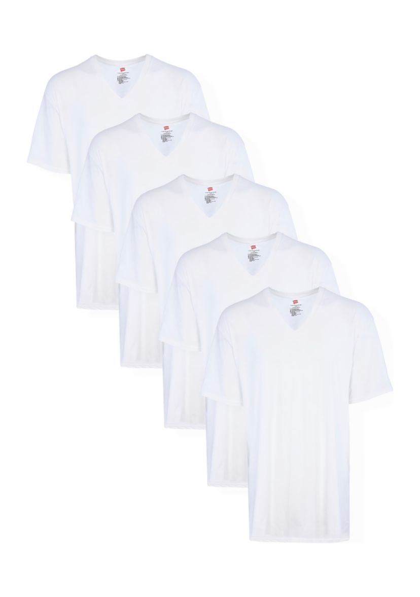Hanes Mens 5-Pack Tall V-Neck Shirts
