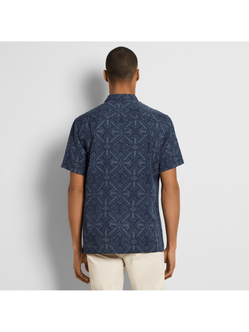 Short Sleeve Bandana Print Camp Shirt
