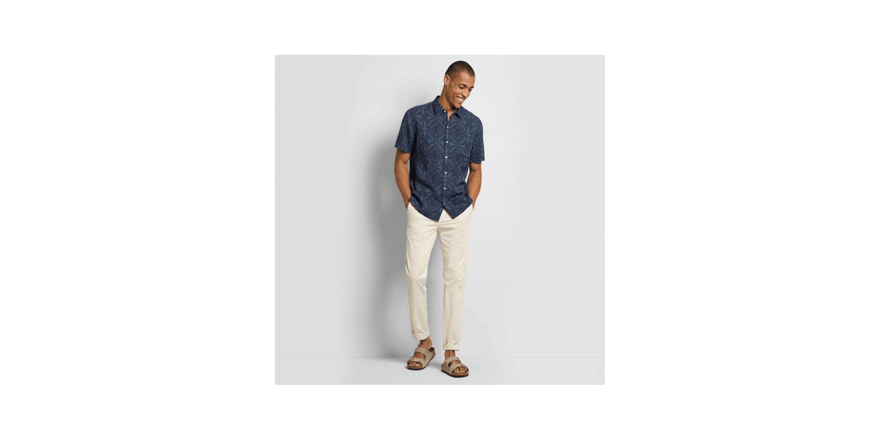 Short Sleeve Bandana Print Camp Shirt