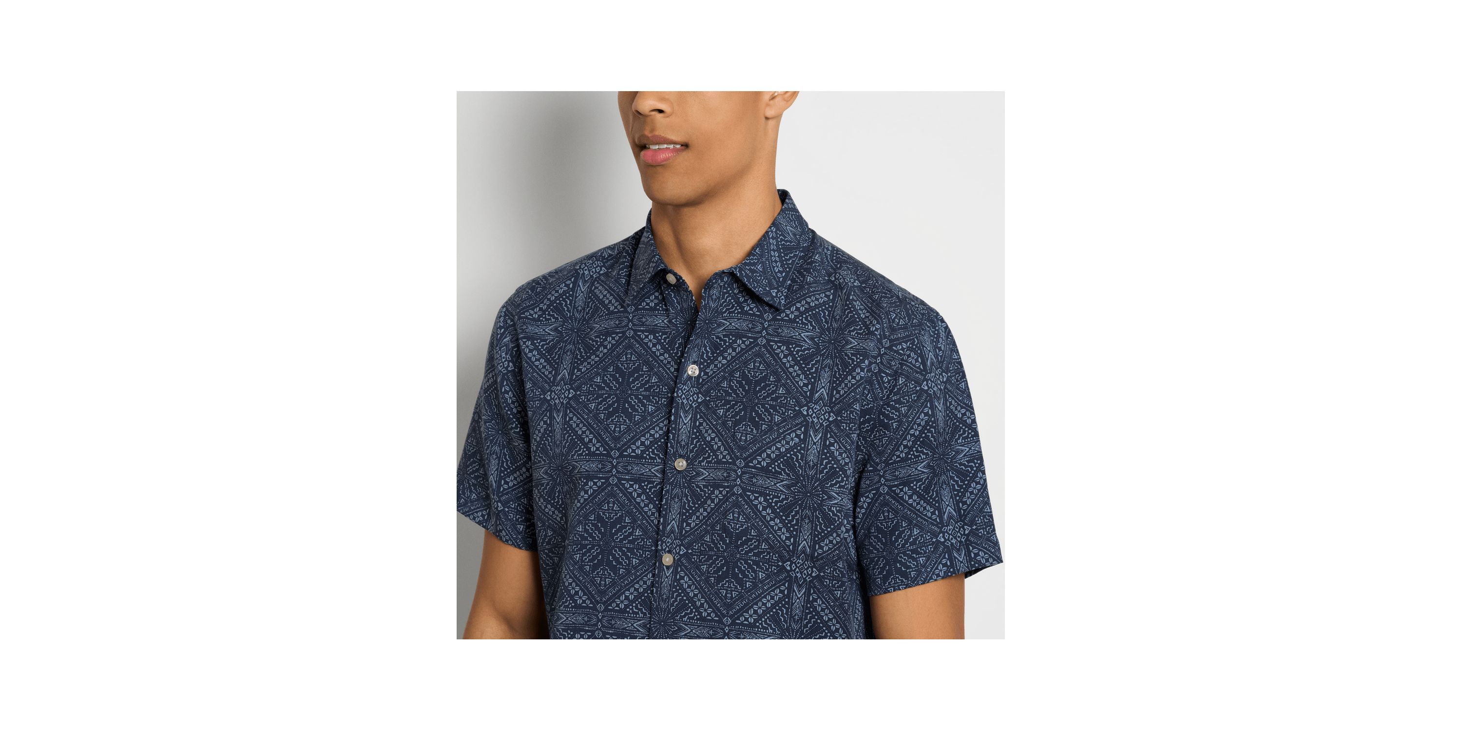 Short Sleeve Bandana Print Camp Shirt