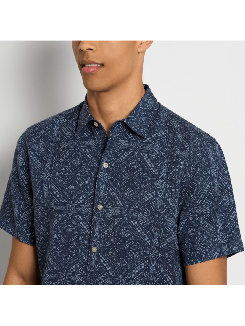 Short Sleeve Bandana Print Camp Shirt