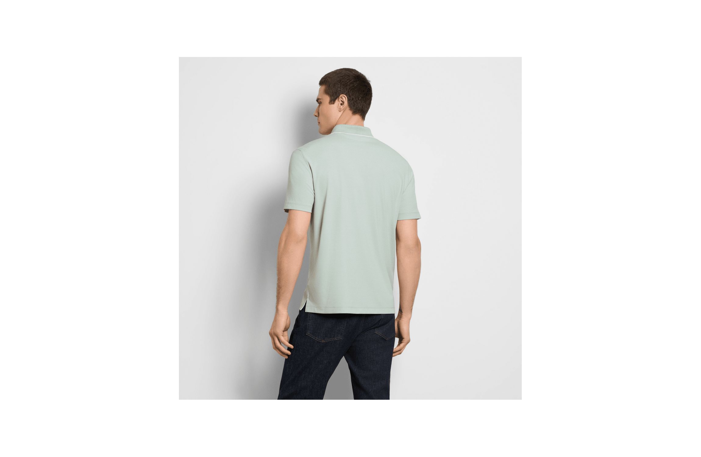 Birdseye Stripe Polo Short Sleeve Shirt