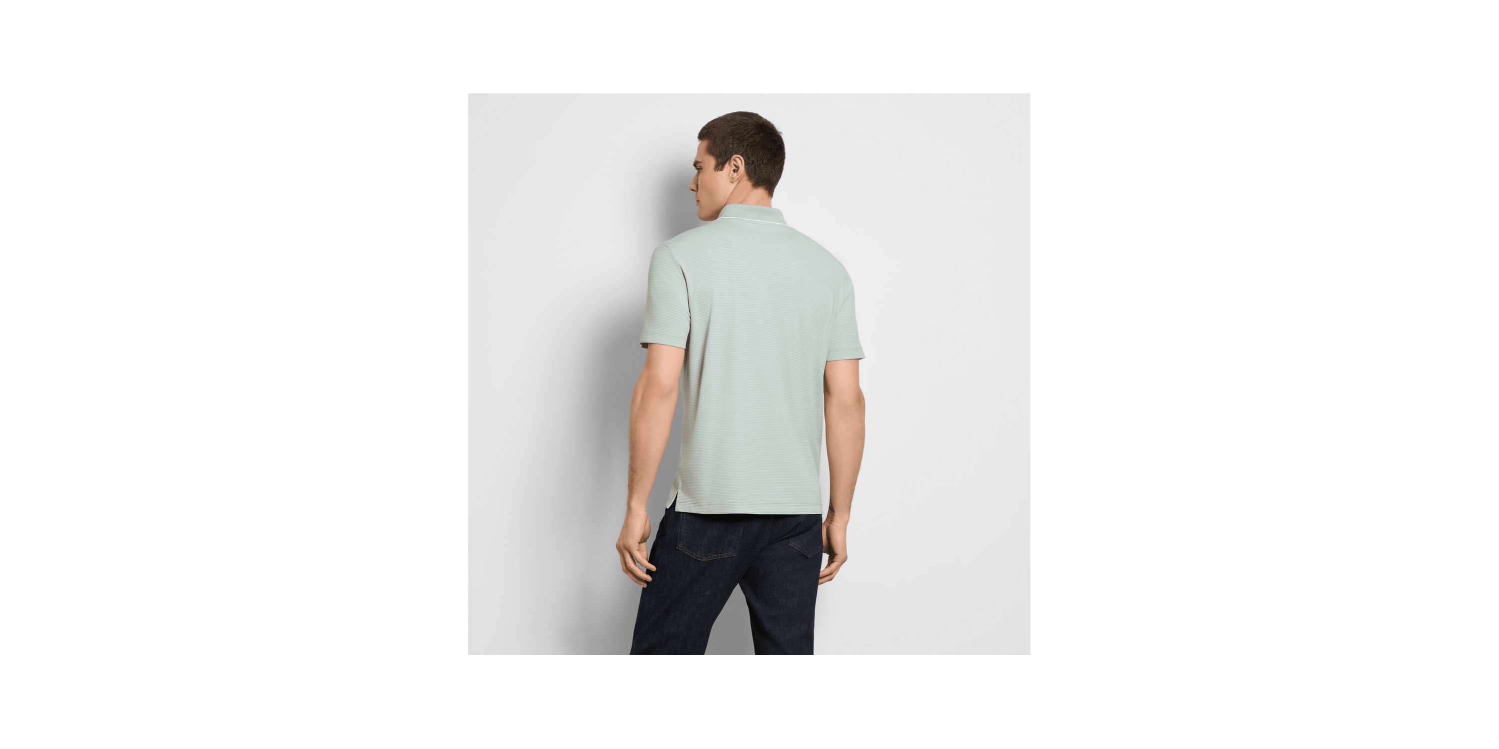 Birdseye Stripe Polo Short Sleeve Shirt