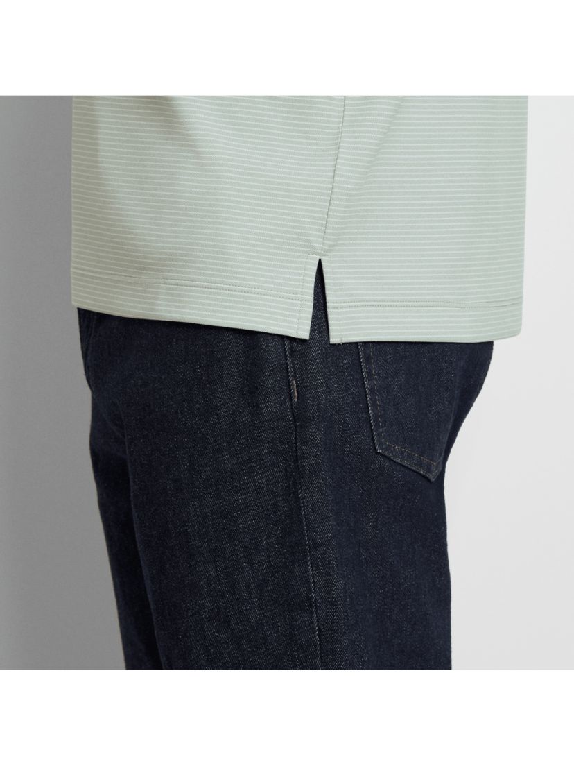 Birdseye Stripe Polo Short Sleeve Shirt