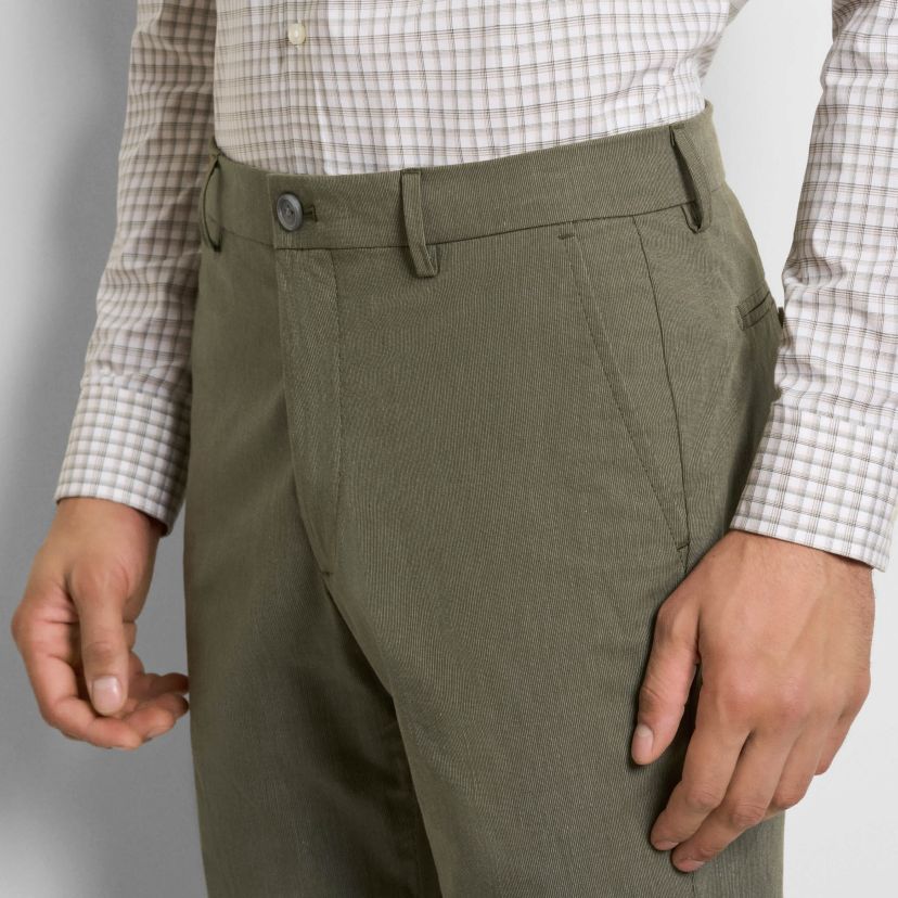 Straight Fit Cotton Fine Stripe  Pants