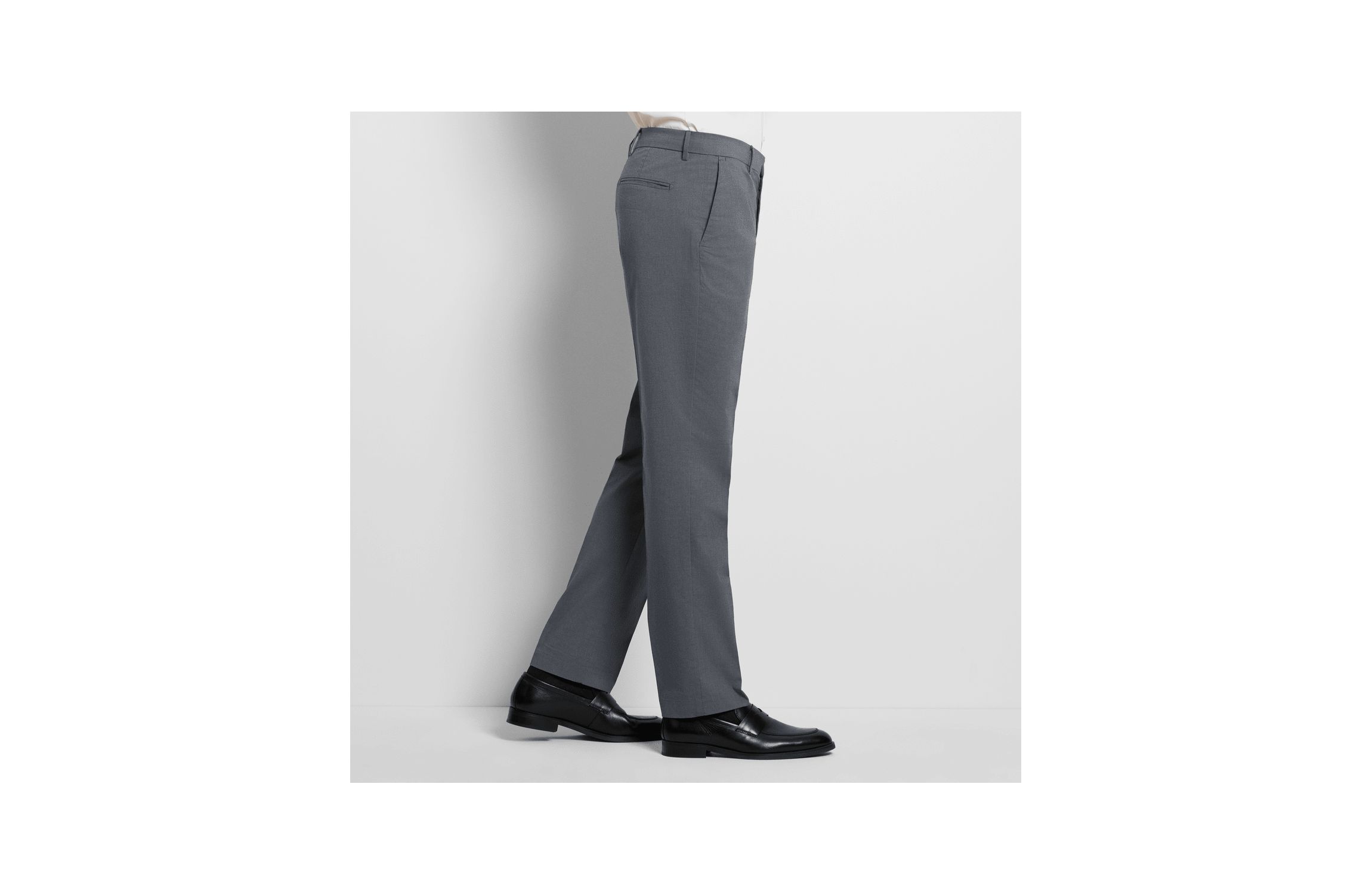 Essential Melange Flat Front Dobby Pant