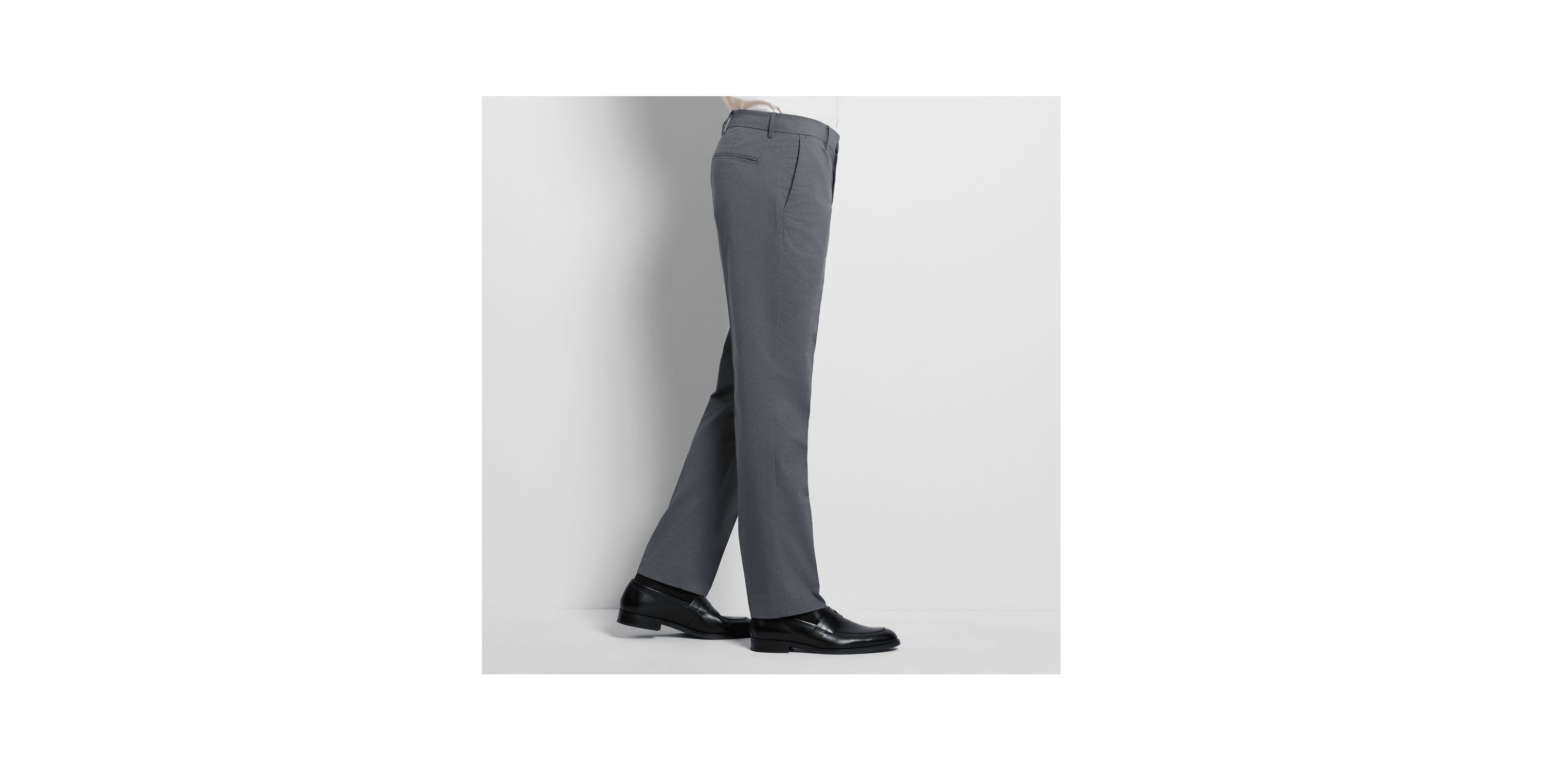 Essential Melange Flat Front Dobby Pant