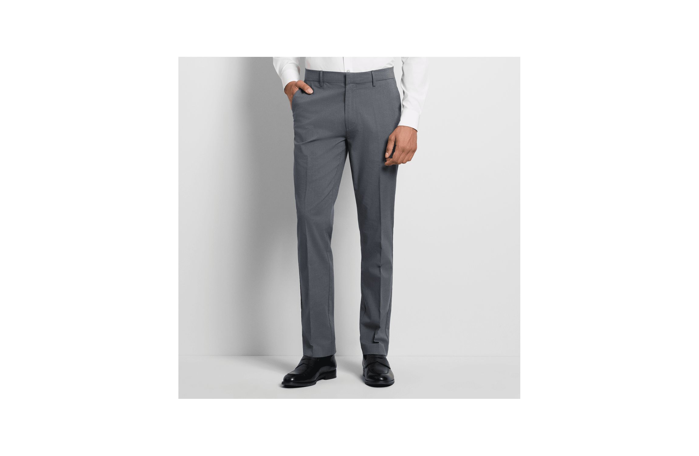 Essential Melange Flat Front Dobby Pant